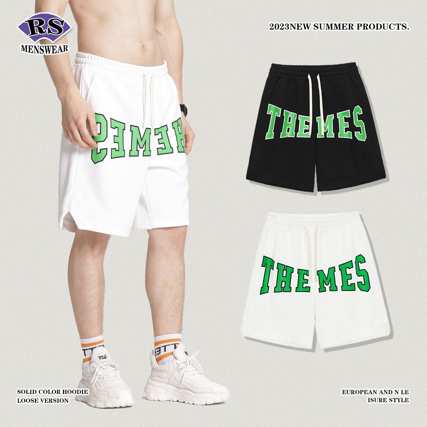 Letter Printed Casual Shorts