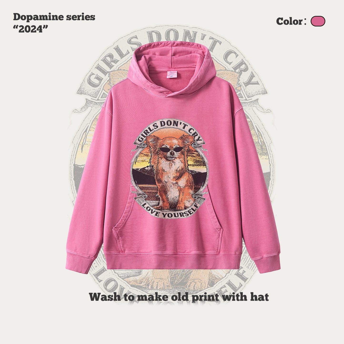Retro Printing French Terry Hoodie