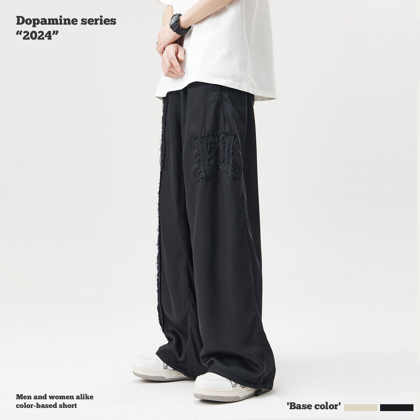 Embroidered Wide Leg Pants