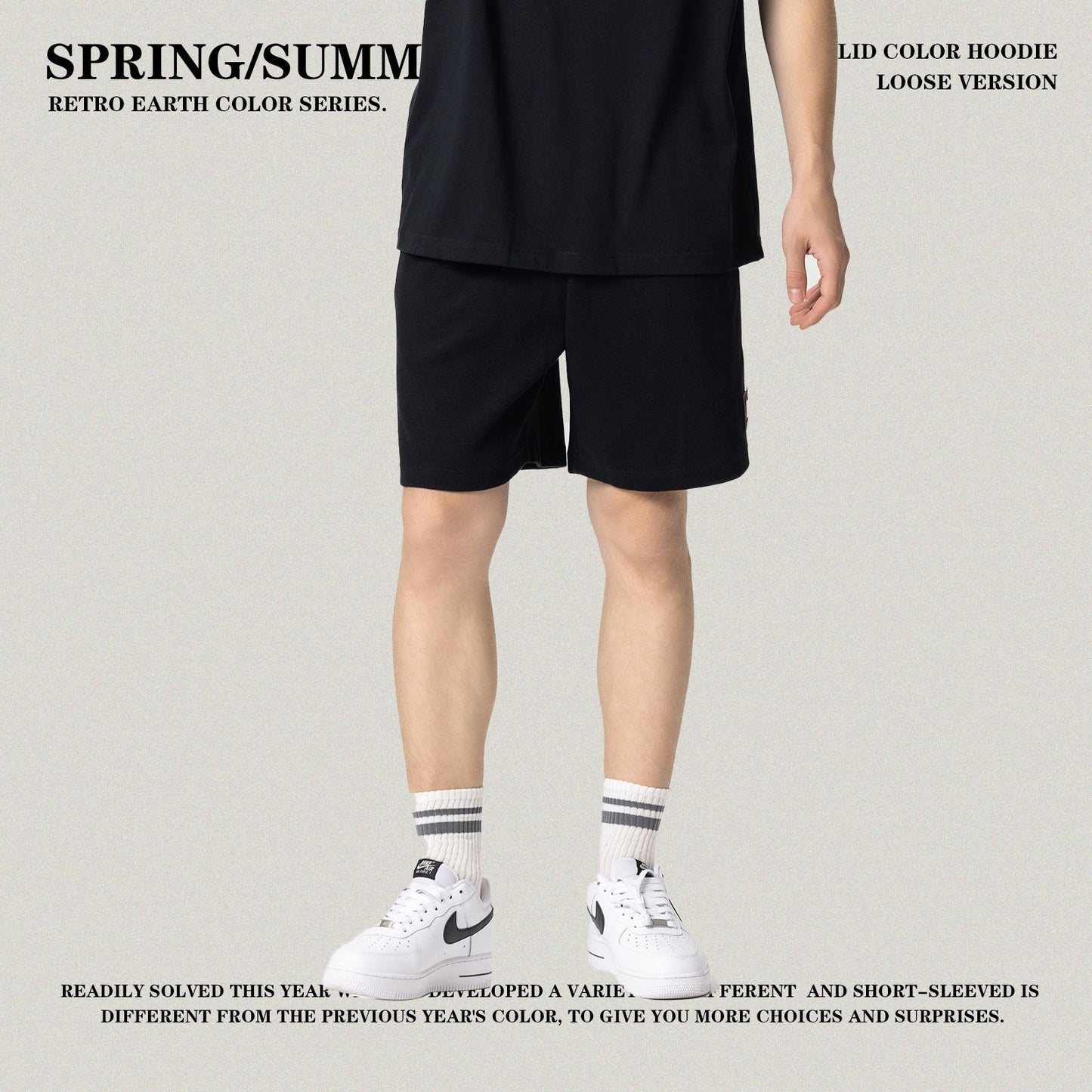 Colorblock Waffle Knit Shorts
