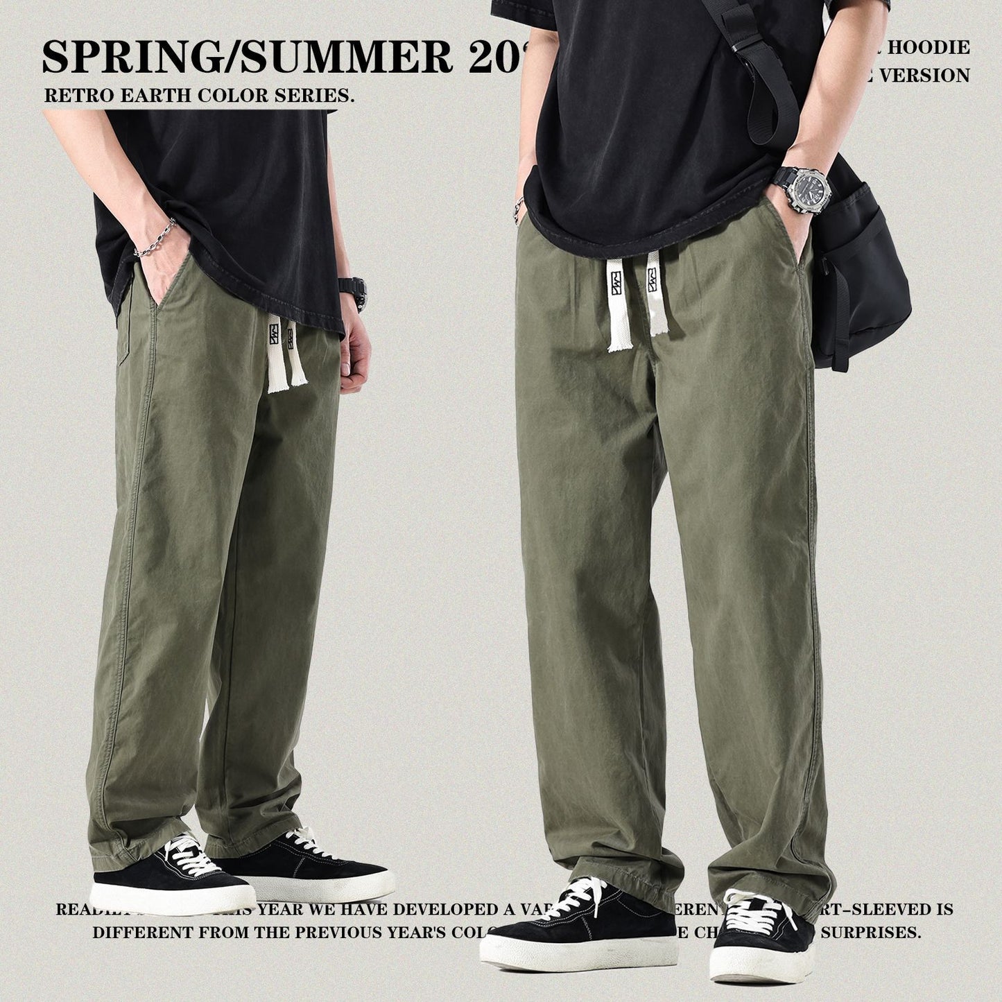 Wash Straight Leg Pants