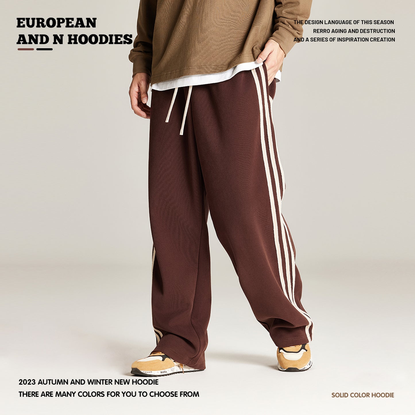Three-Stripes Straight Leg Pants