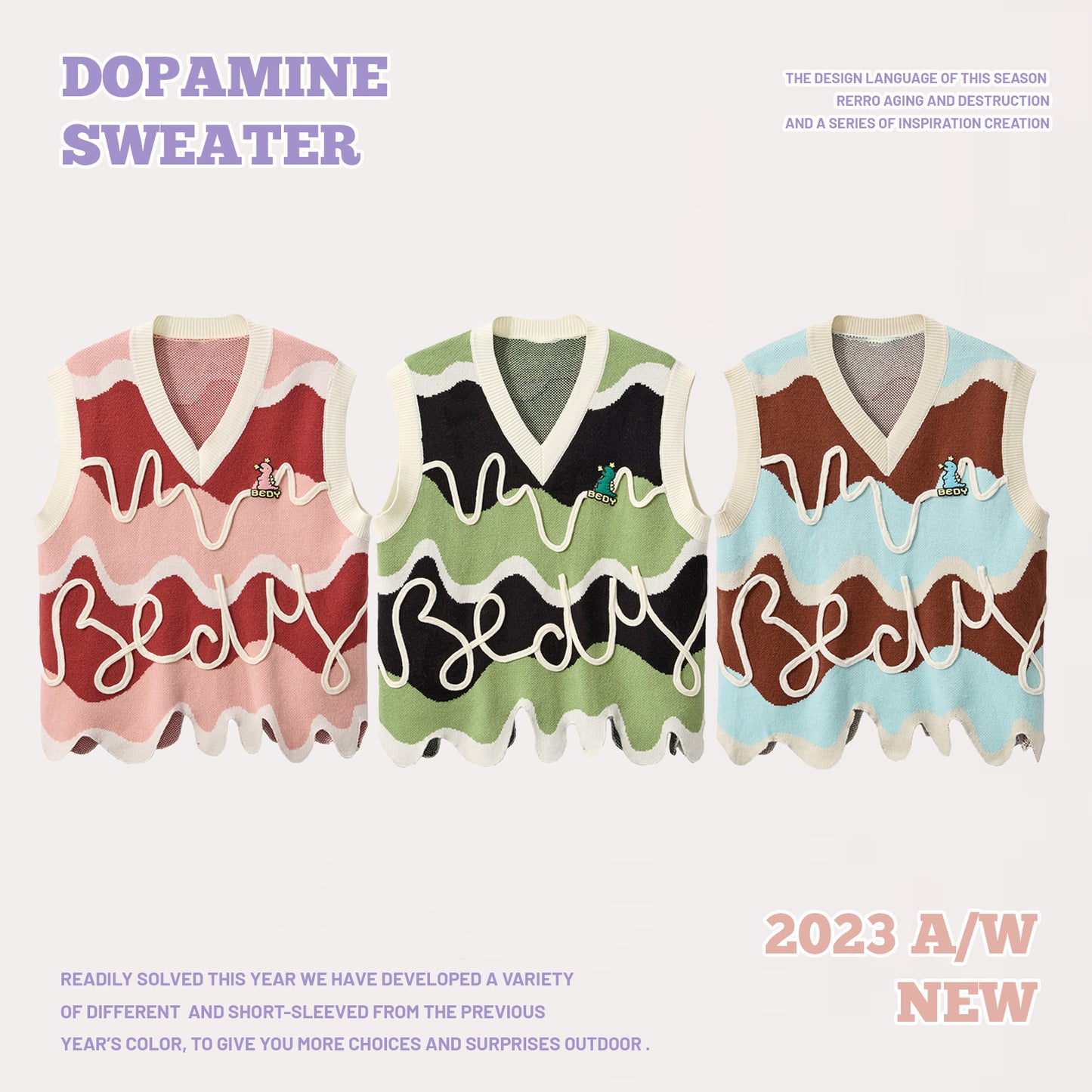 Dopamine Corrugated Sweater Vest