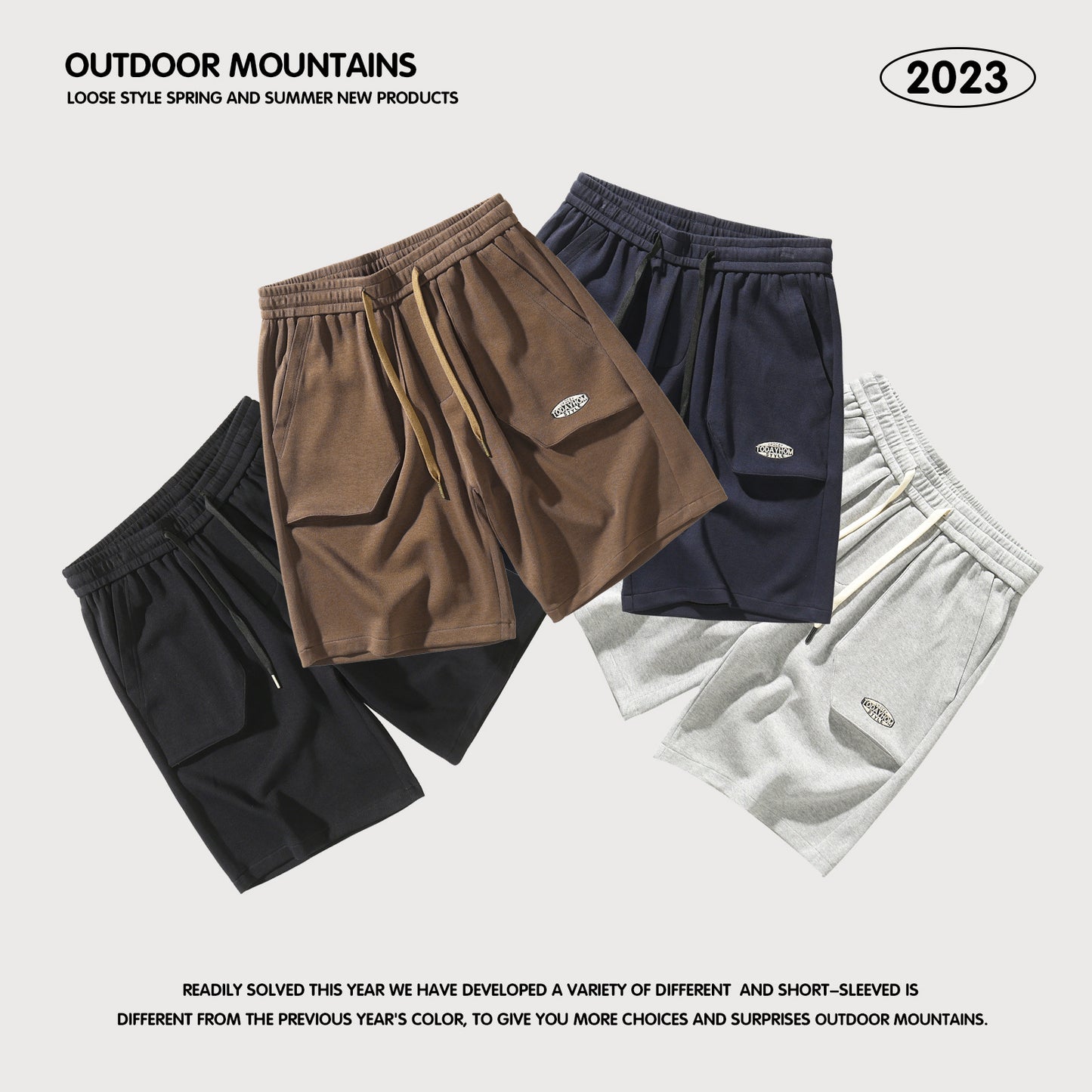 Embroidered Letter Knitted Cargo Shorts