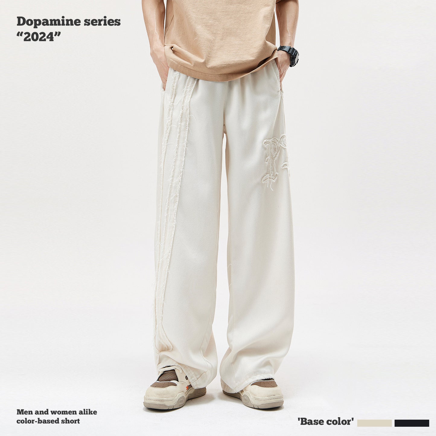 Embroidered Wide Leg Pants