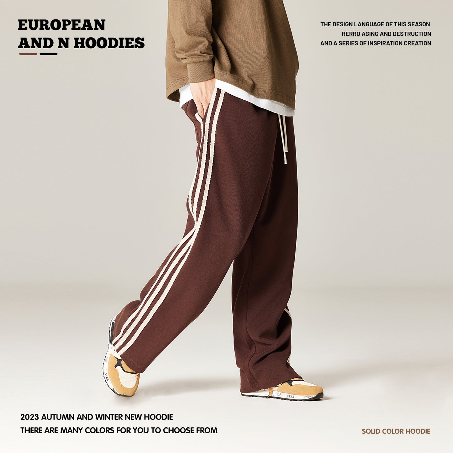 Three-Stripes Straight Leg Pants