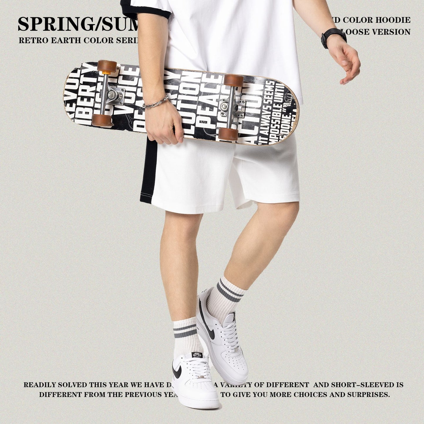 Colorblock Waffle Knit Shorts