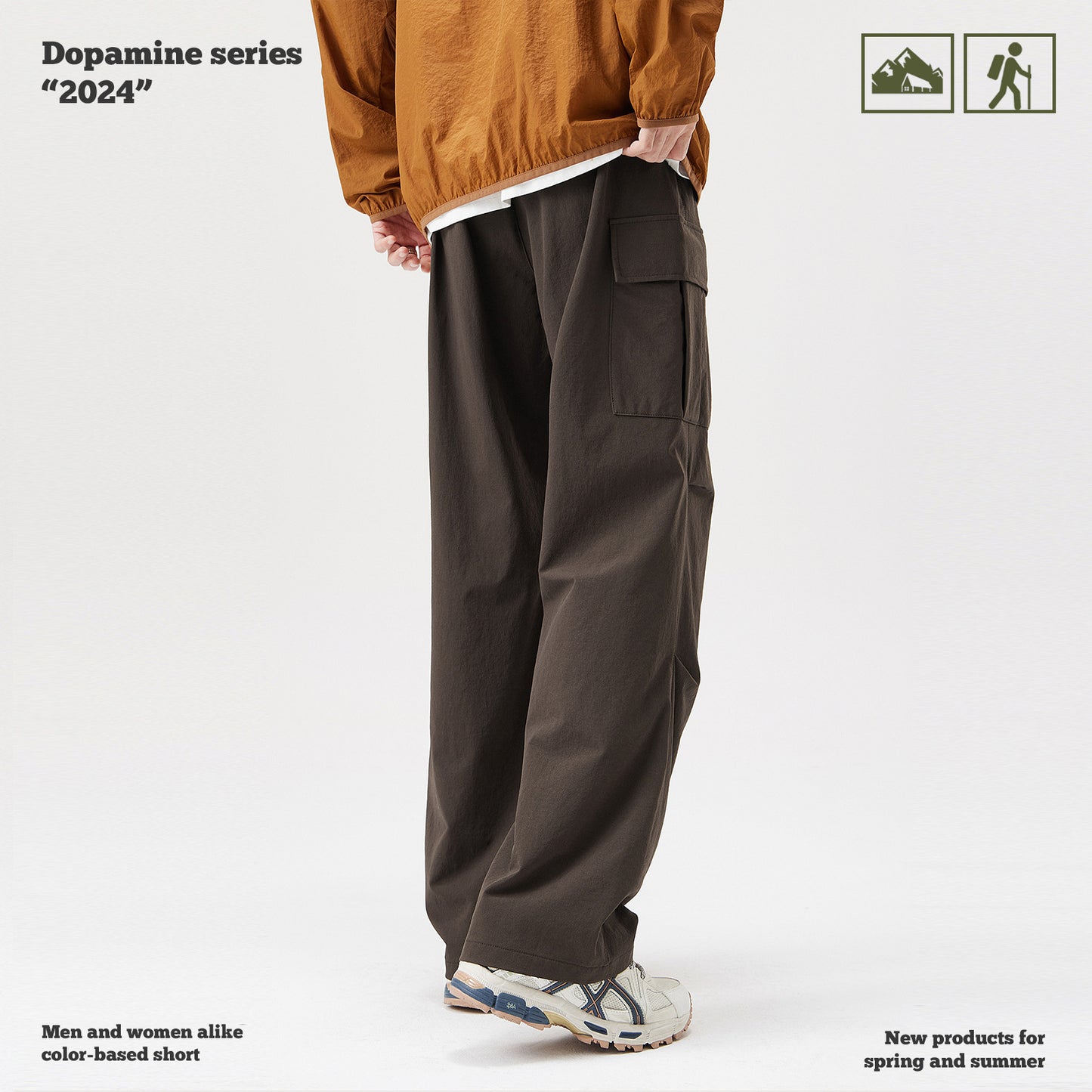 Pleated Knee Cargo Pants