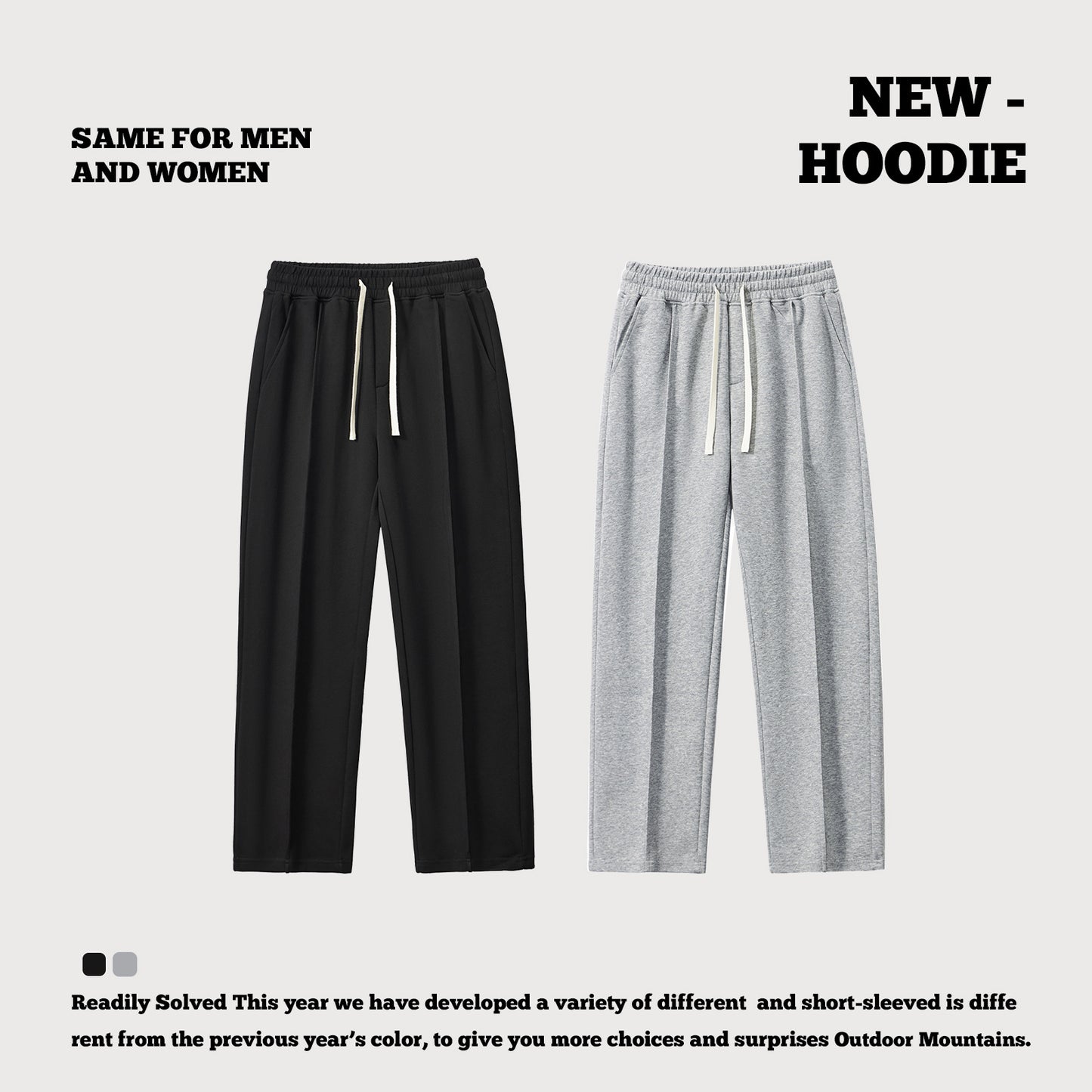 Pleated Straight Leg Sweatpants