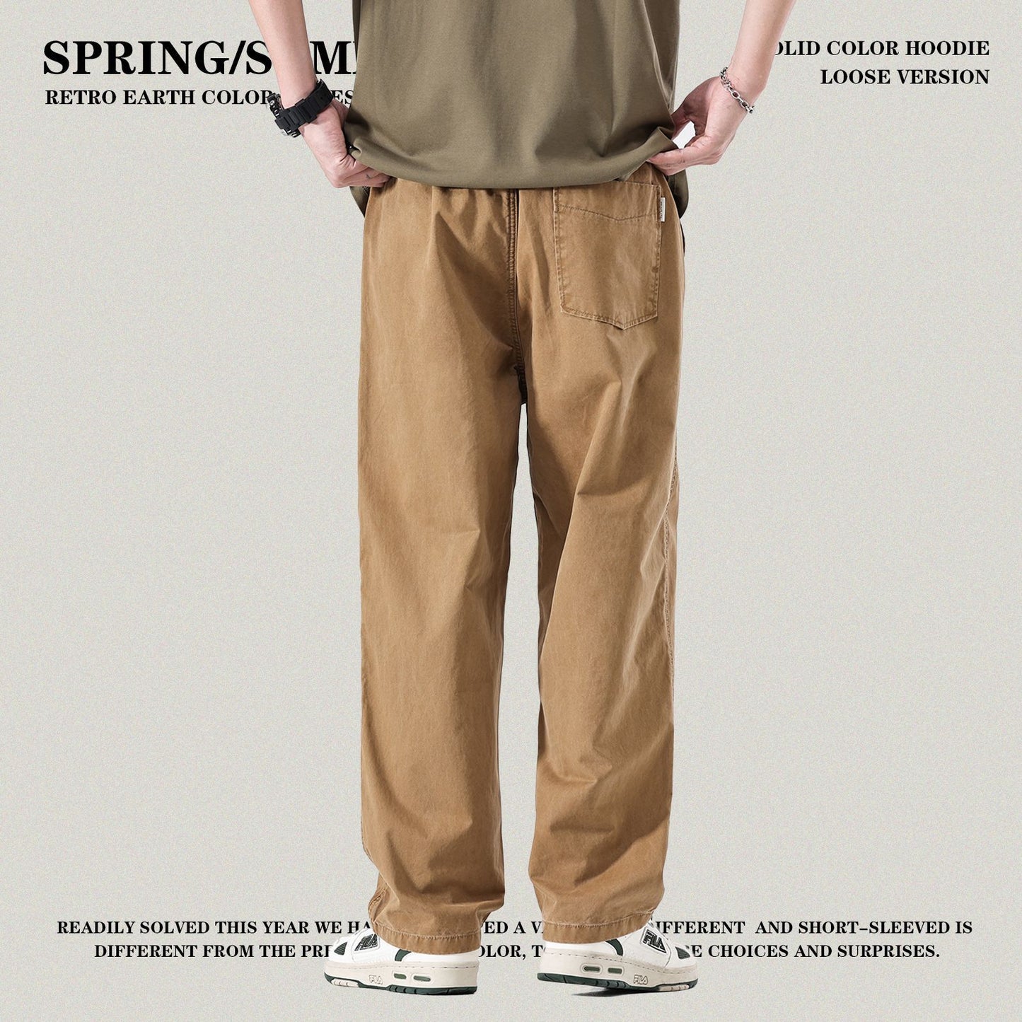 Wash Straight Leg Pants