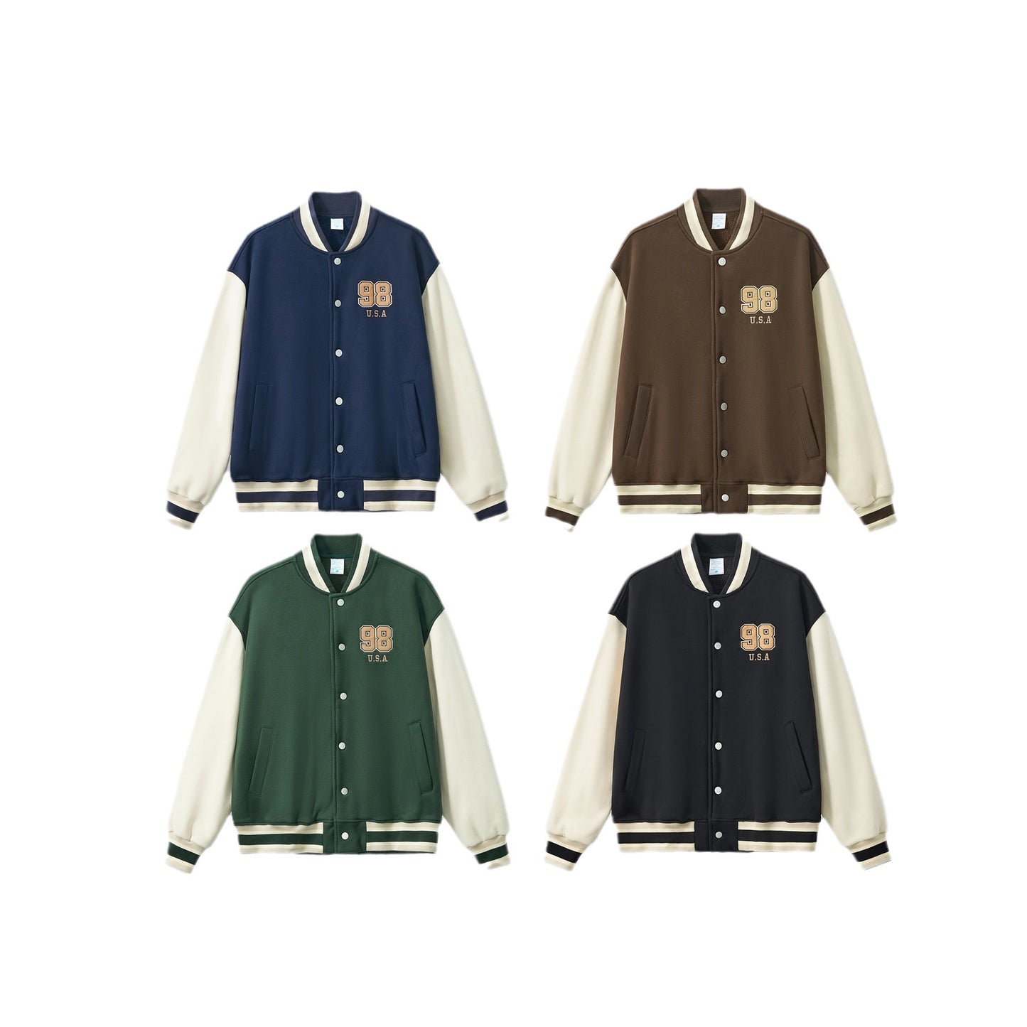Embroidered Couple Baseball Jacket