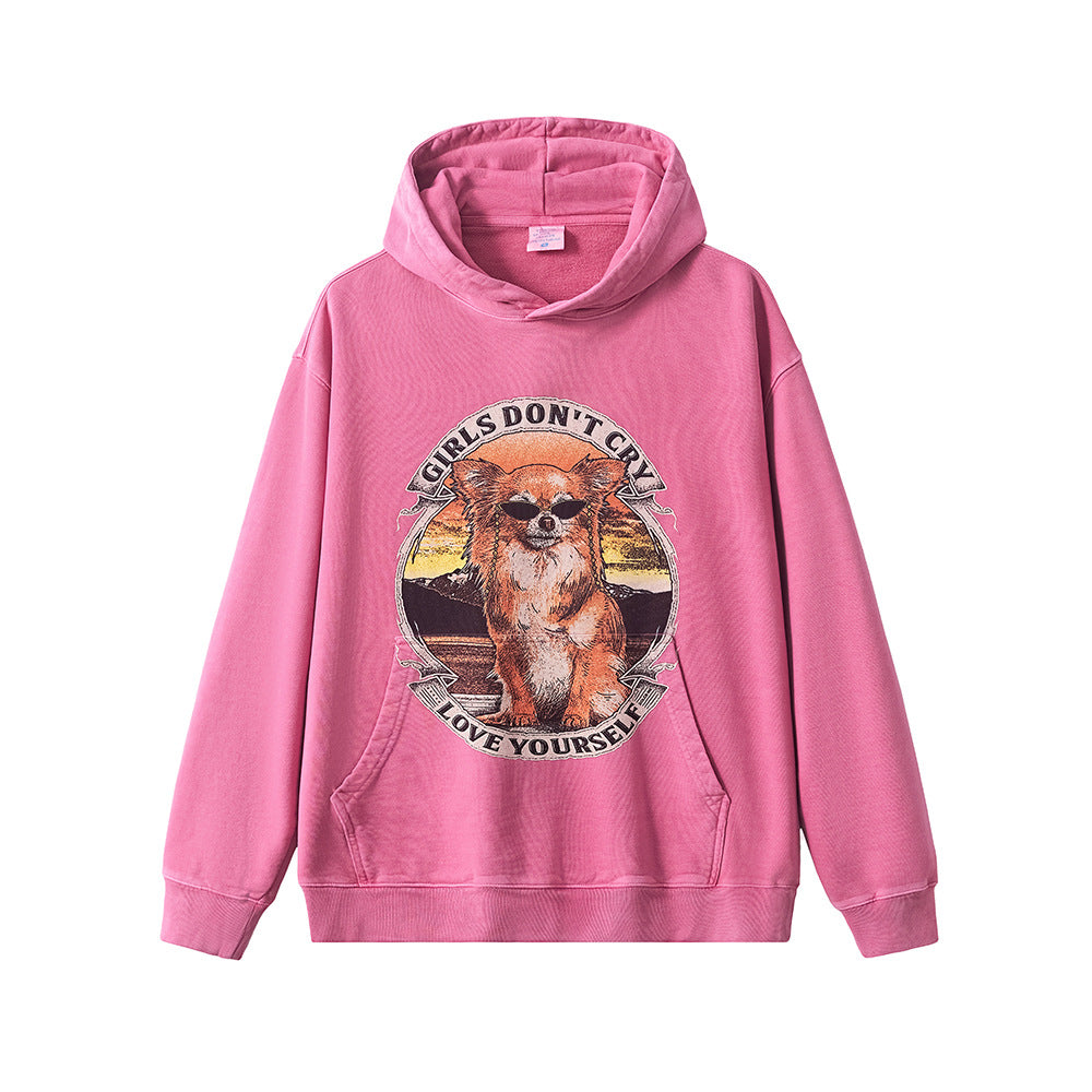 Retro Printing French Terry Hoodie