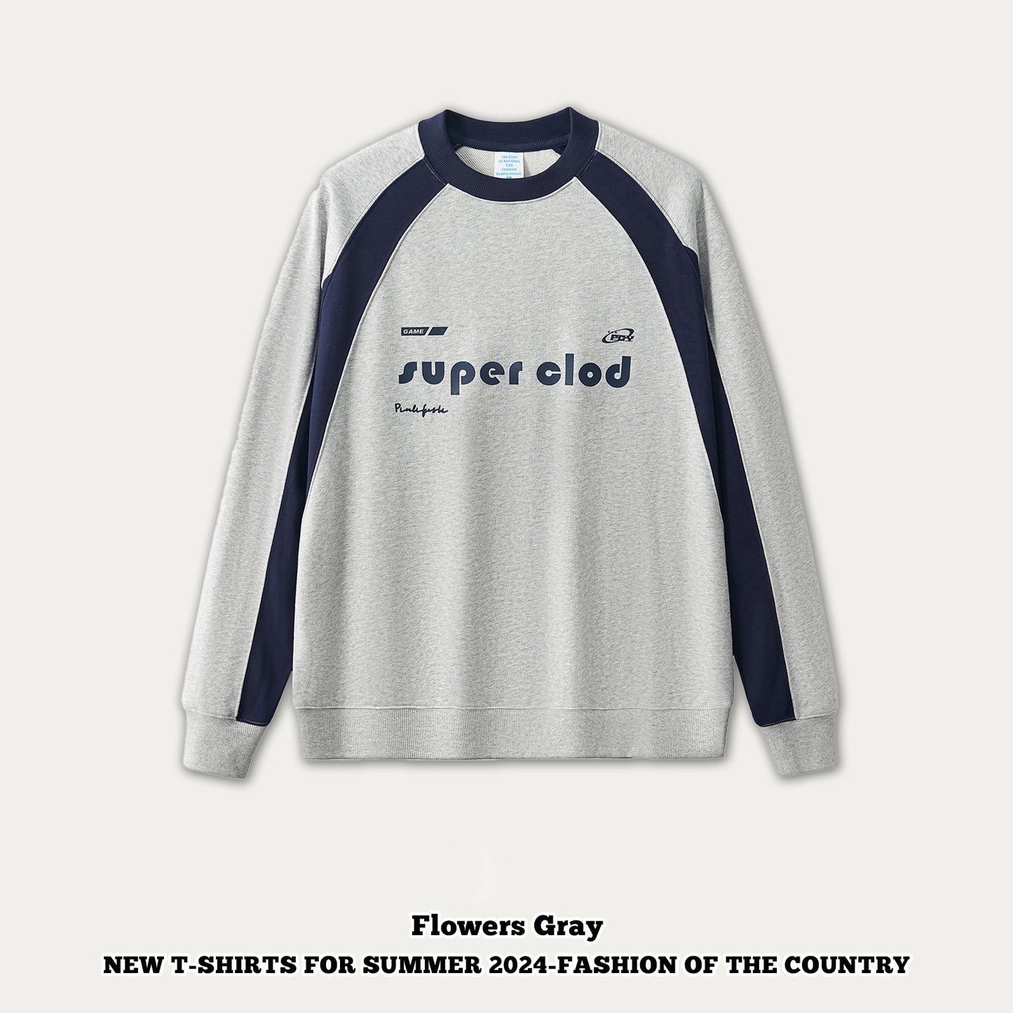 French Terry Patchwork Sweatshirt