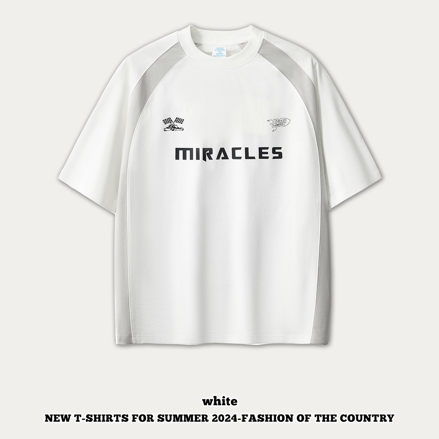 Printed Short Sleeve Patchwork Racewear