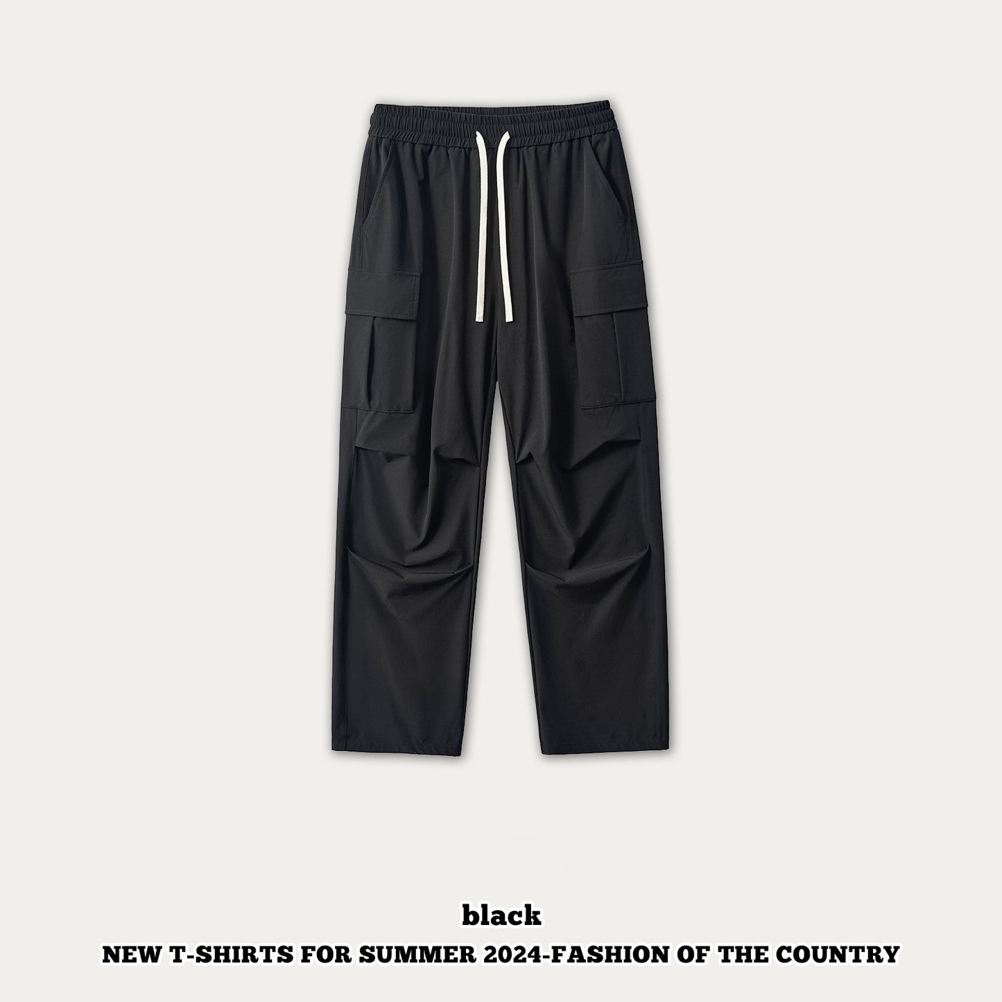 Pleated Knee Cargo Pants