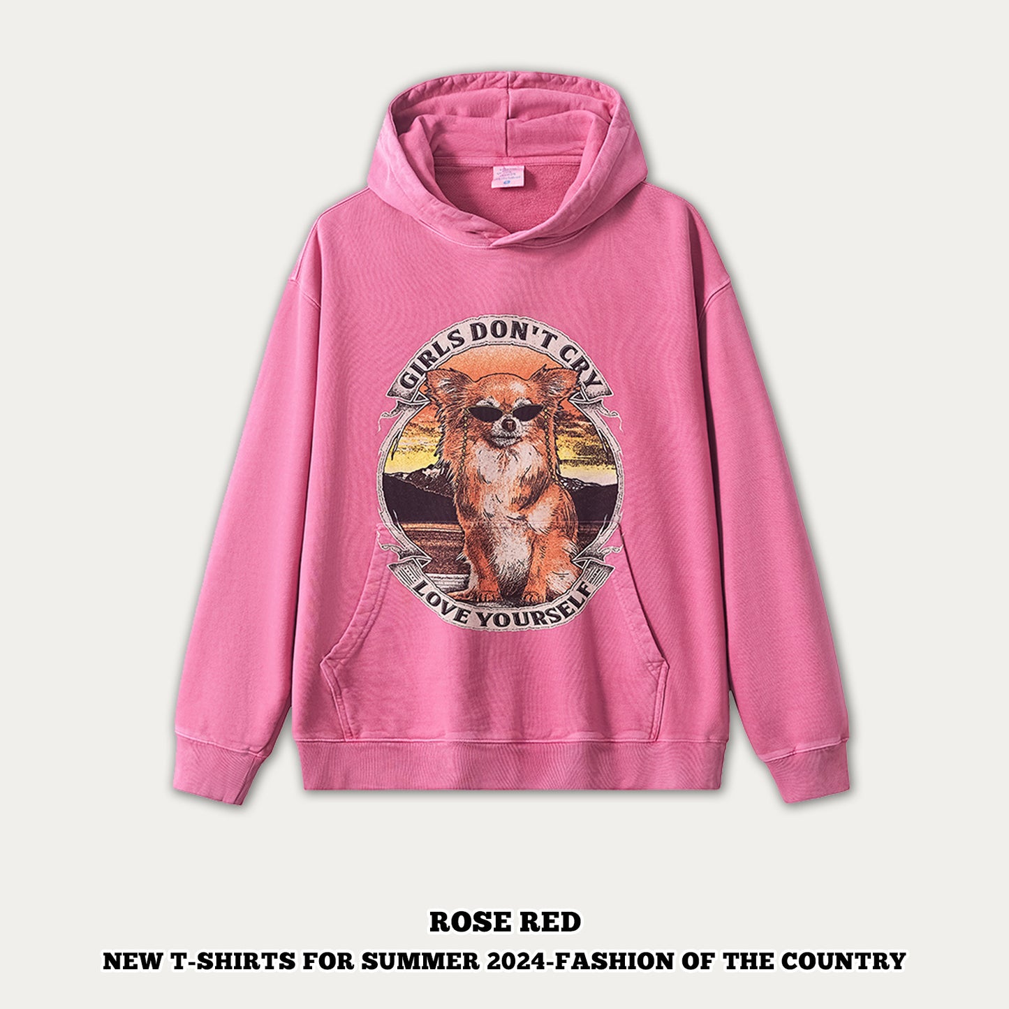 Retro Printing French Terry Hoodie