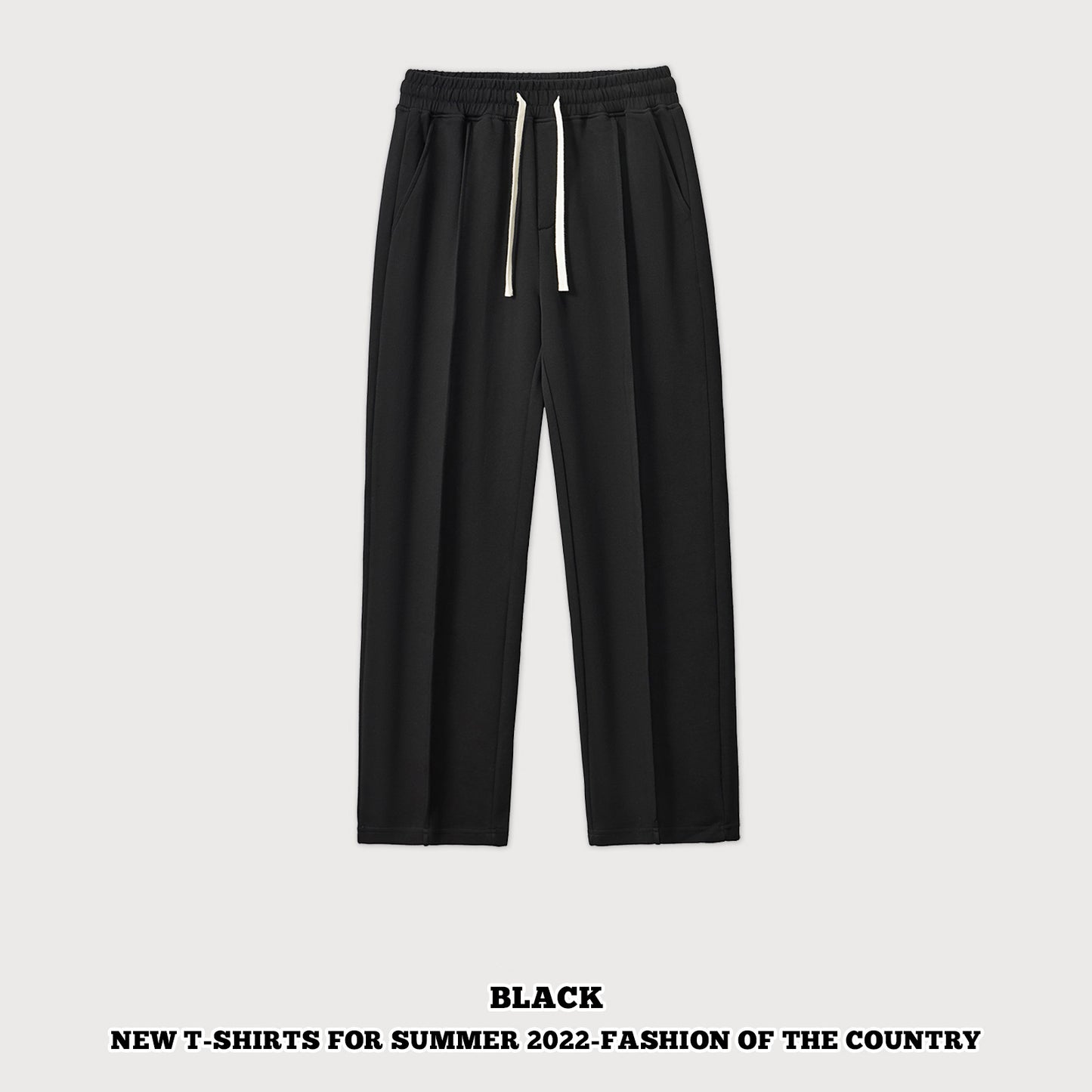 Pleated Straight Leg Sweatpants