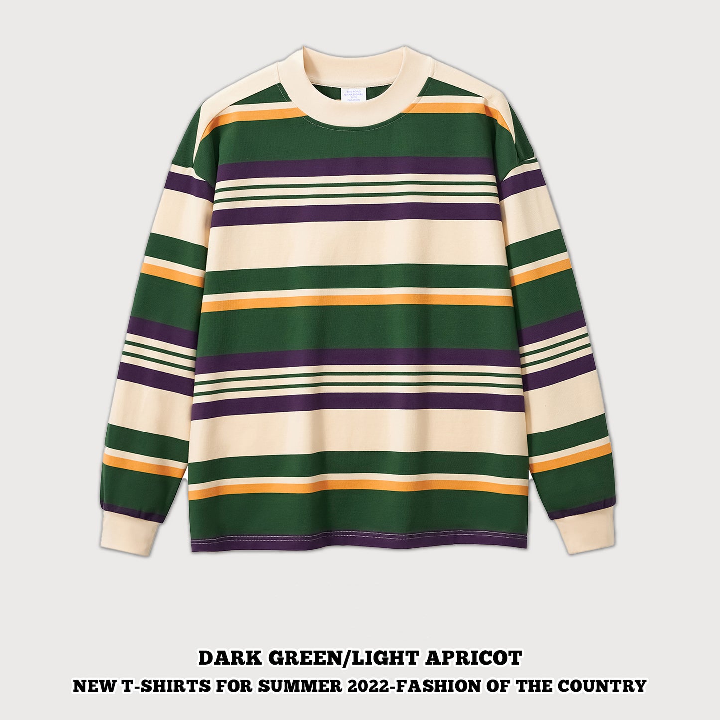 Wash Striped Long Sleeve Couple Tee