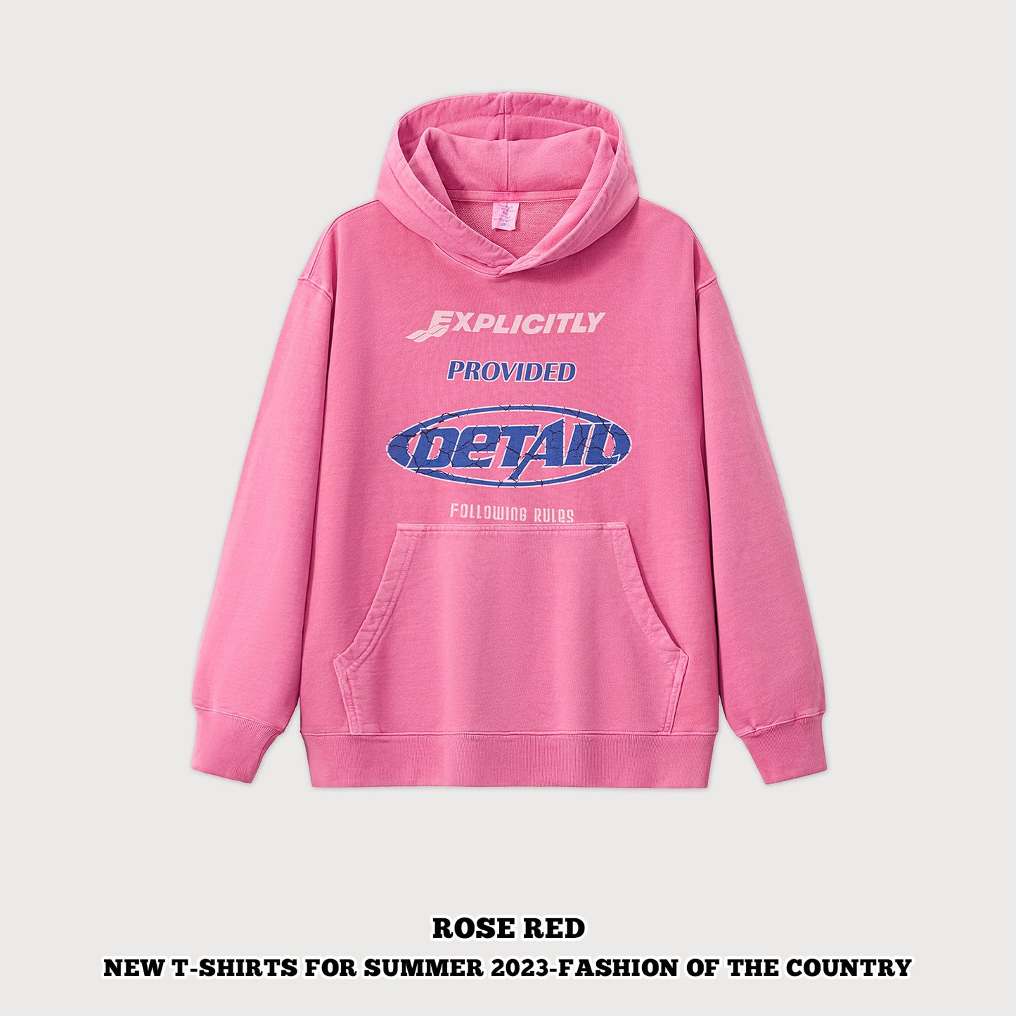 Wash Letter Print French Terry Hoodie