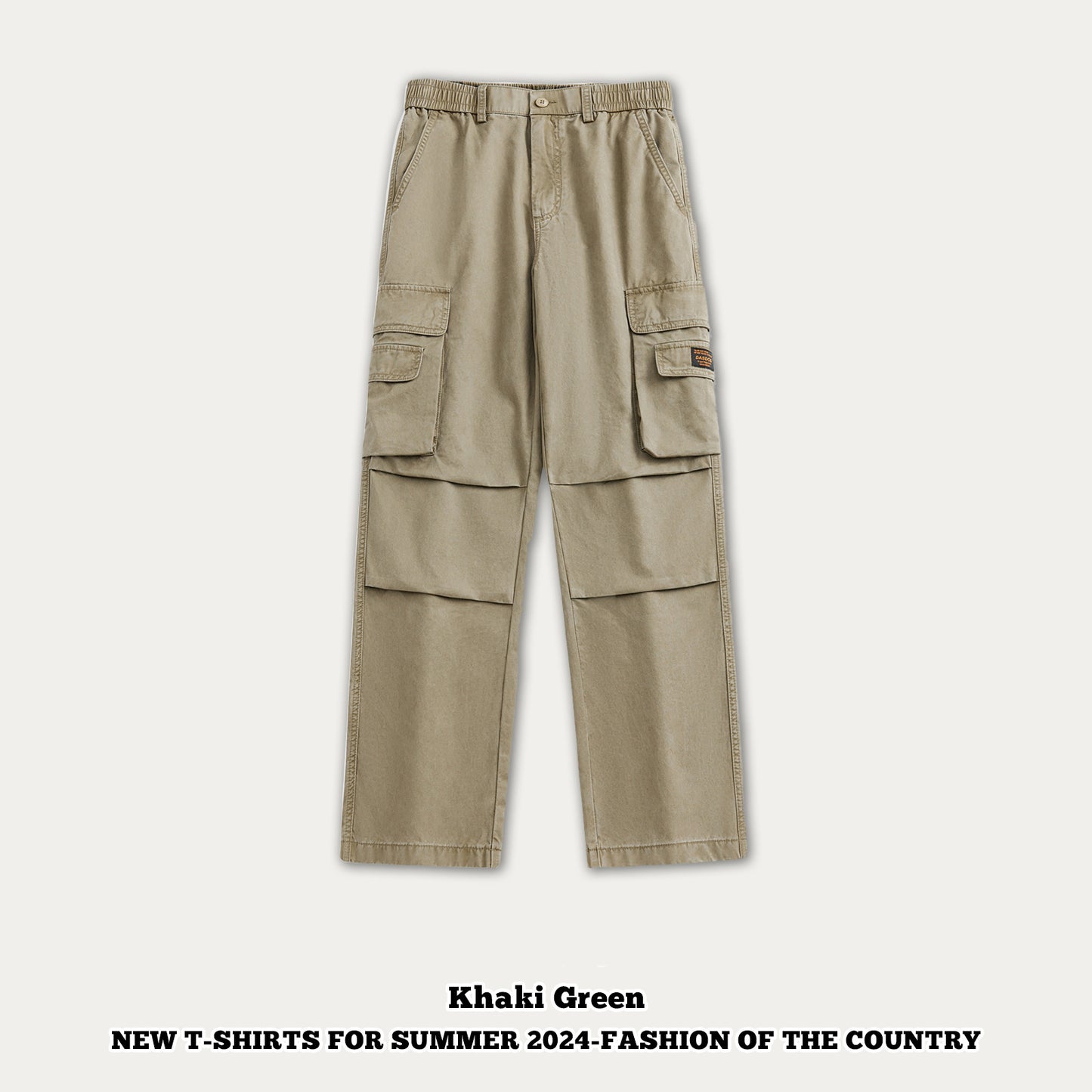 Pleated Knee Cargo Pants