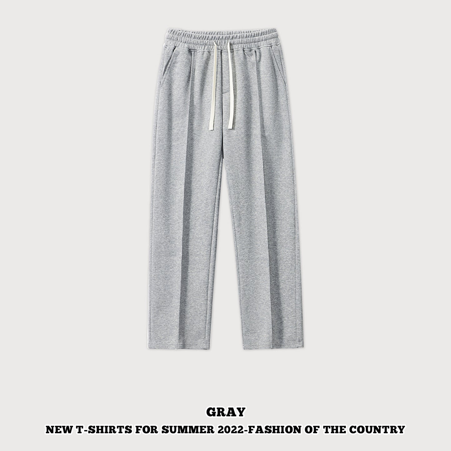 Pleated Straight Leg Sweatpants