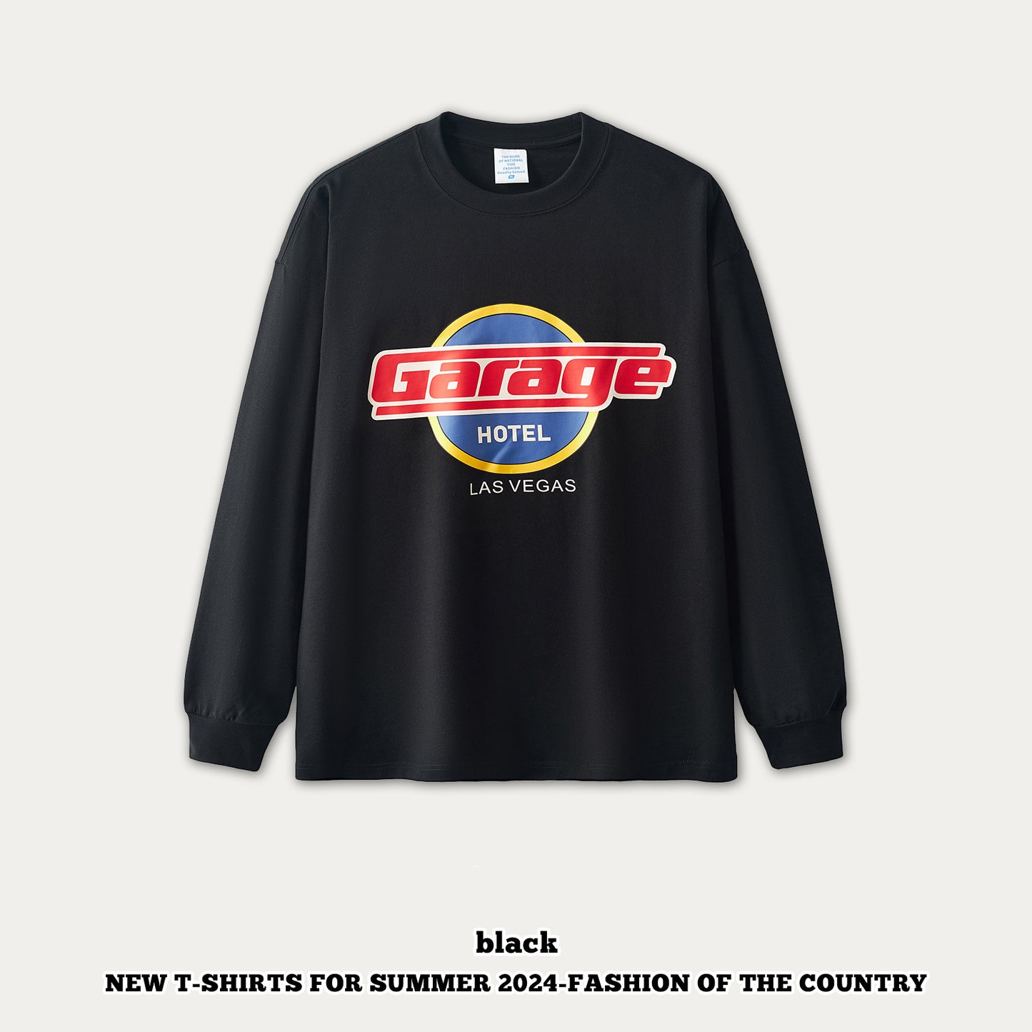 Rubber Print Double Yarn Long Sleeve Tee