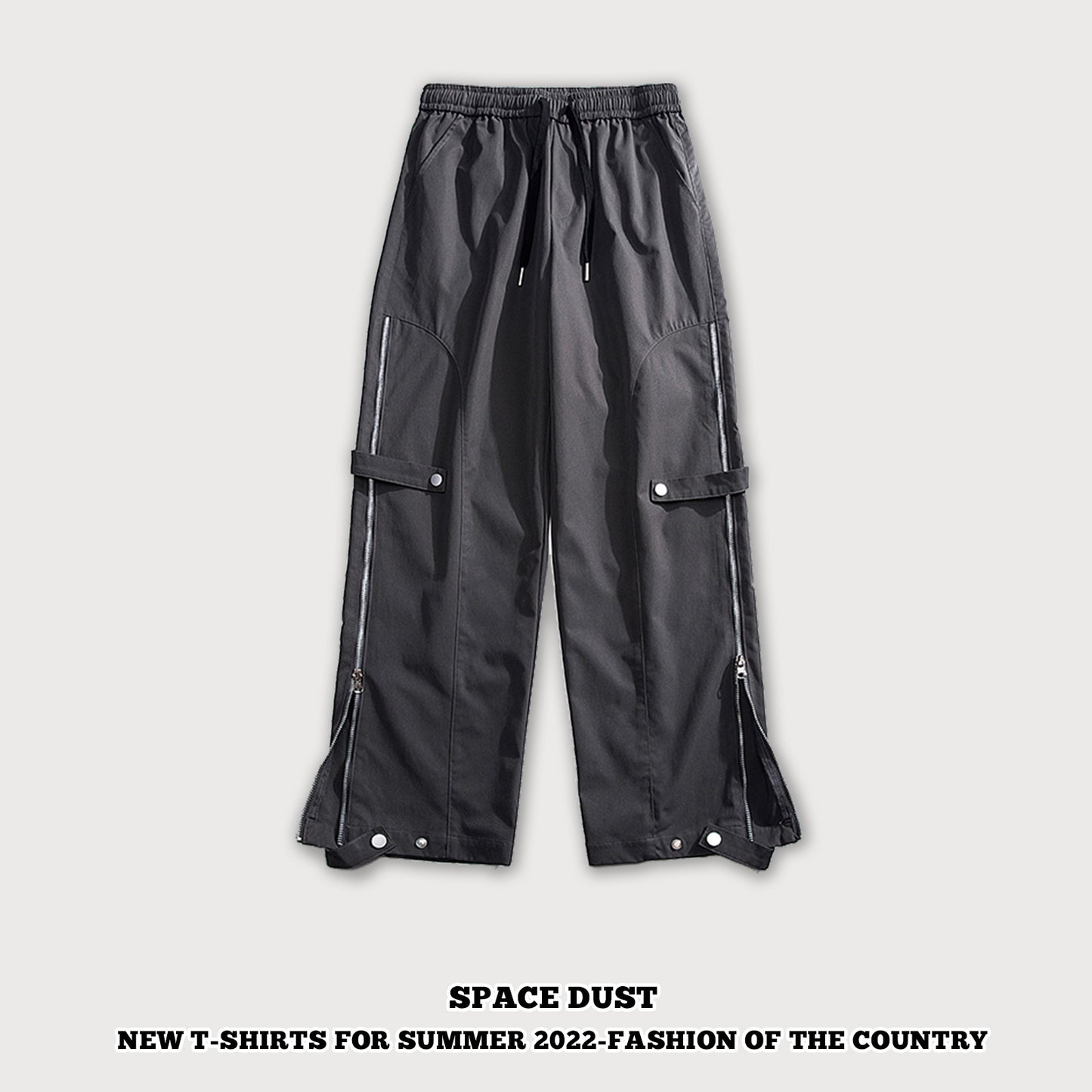 Side-Zip Straight Leg Cargo Pants