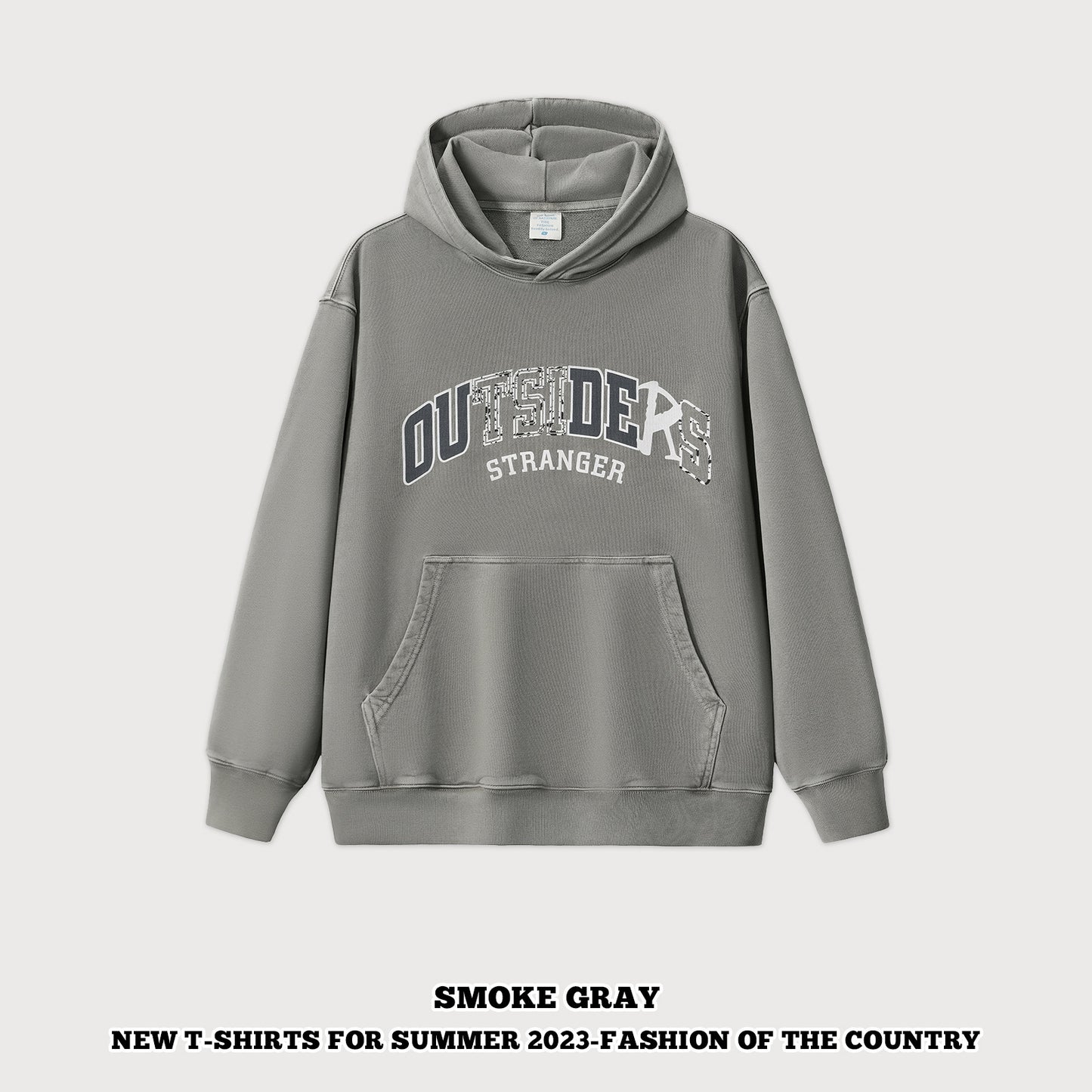 Wash Letter Print French Terry Hoodie