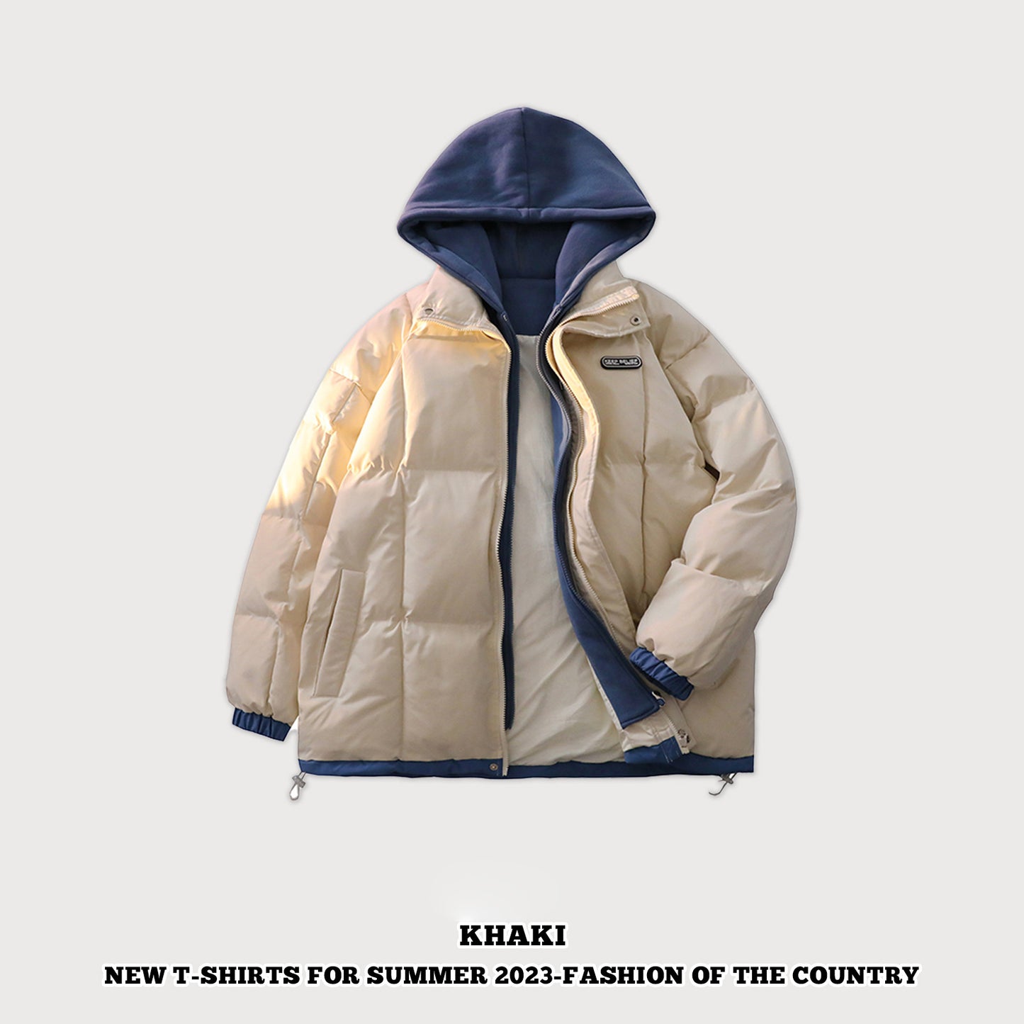Fake Two-Piece Hooded Coat