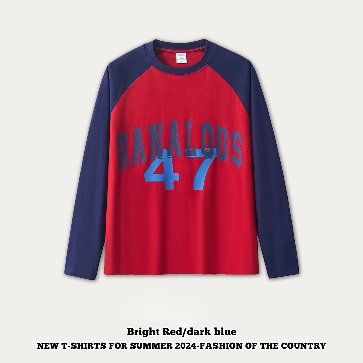 Rubber Print Raglan Long Sleeve Tee