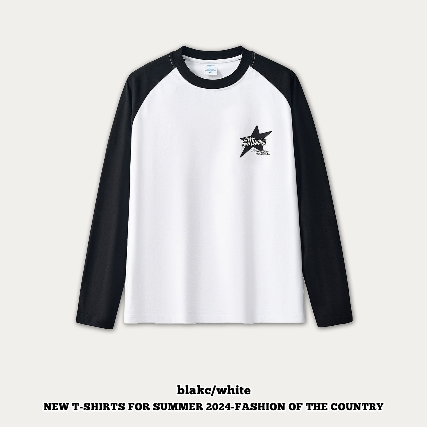 Foam Printing Raglan Long Sleeve Tee