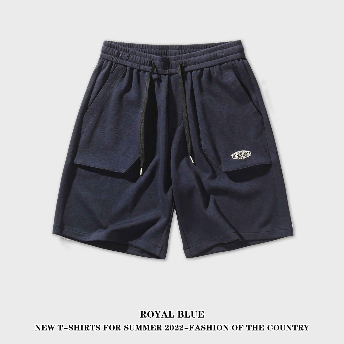 Embroidered Letter Knitted Cargo Shorts