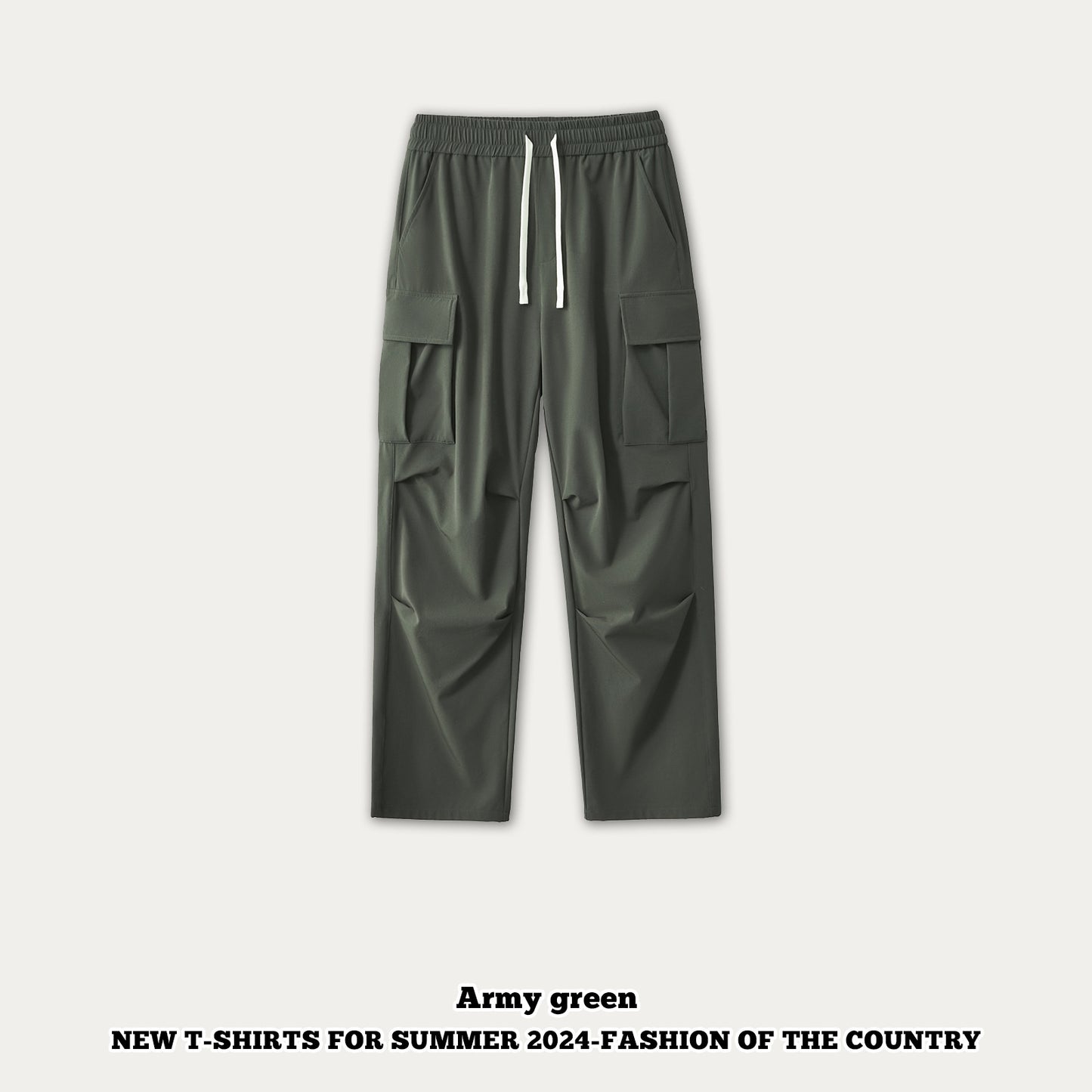 Pleated Knee Cargo Pants