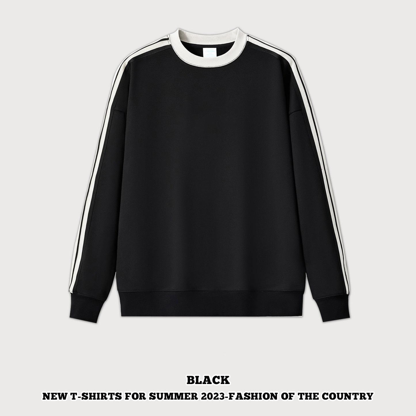 Crew Three-Stripes Print Sweatshirt