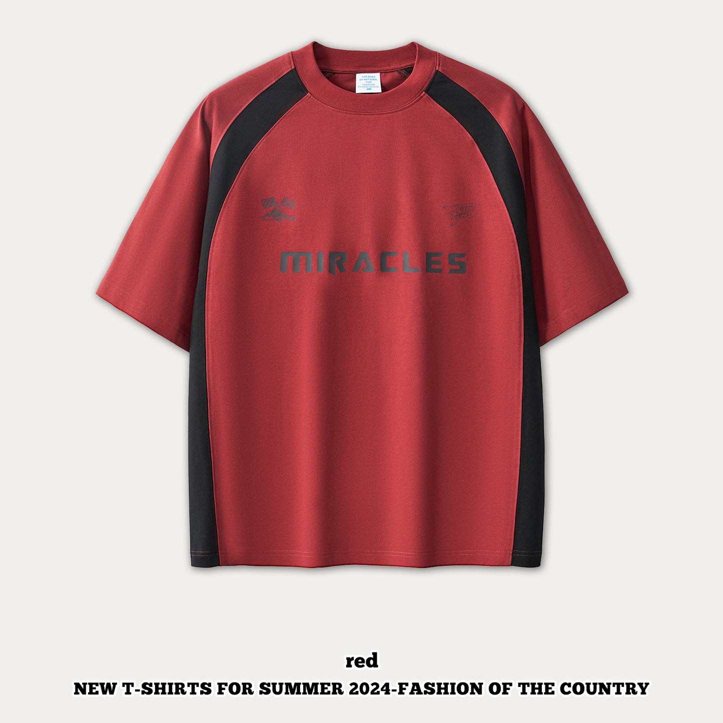 Printed Short Sleeve Patchwork Racewear