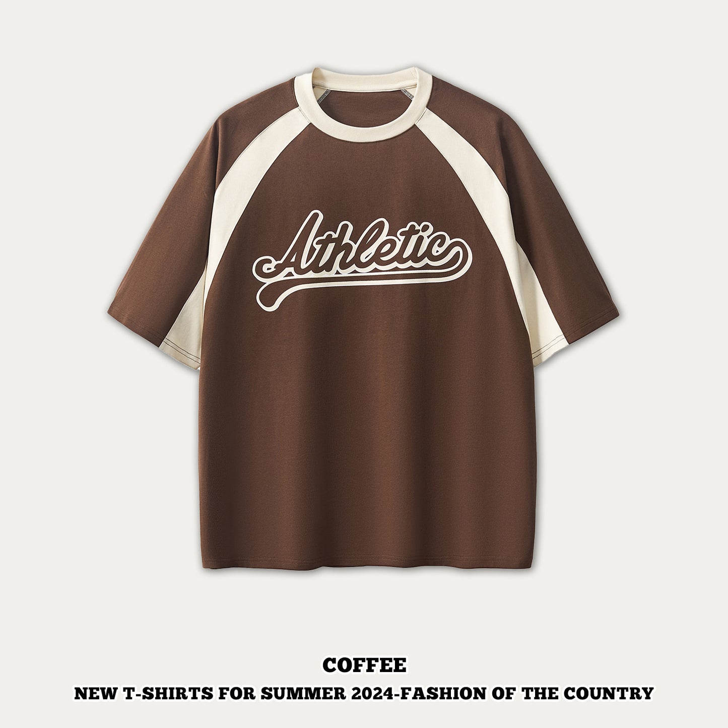 Colorblock Letter Printed Short Sleeve Tee