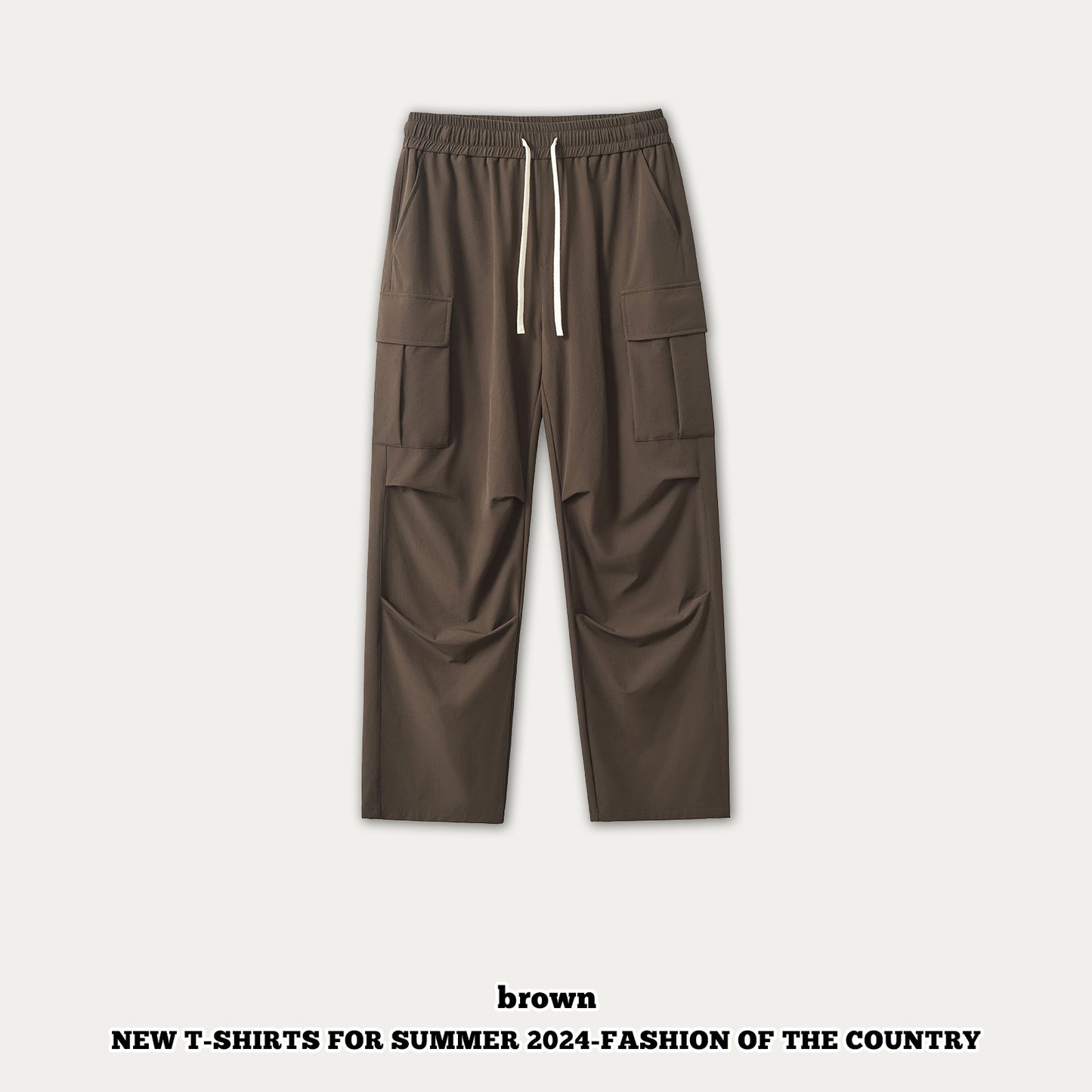 Pleated Knee Cargo Pants