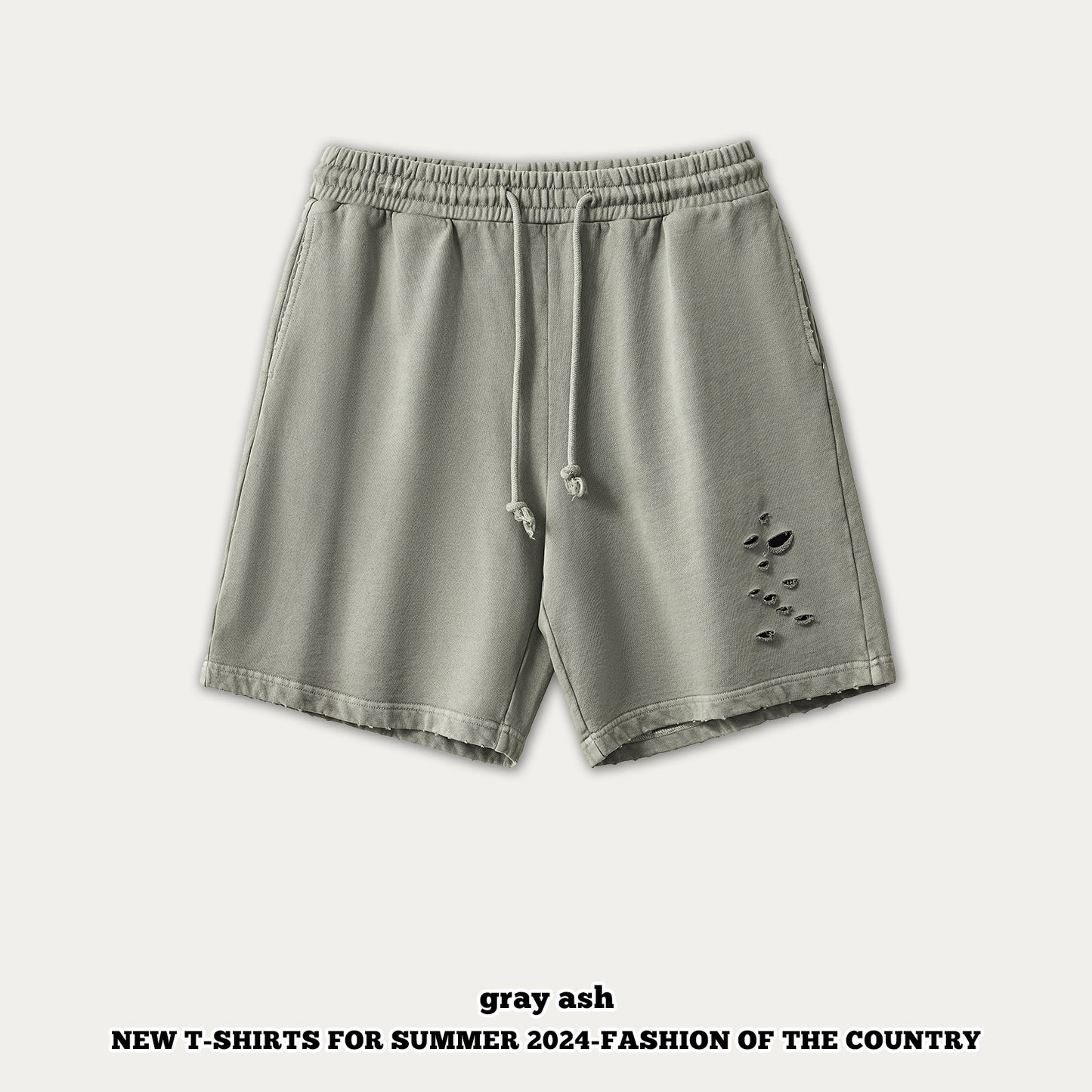 Wash Ripped Sweat Shorts