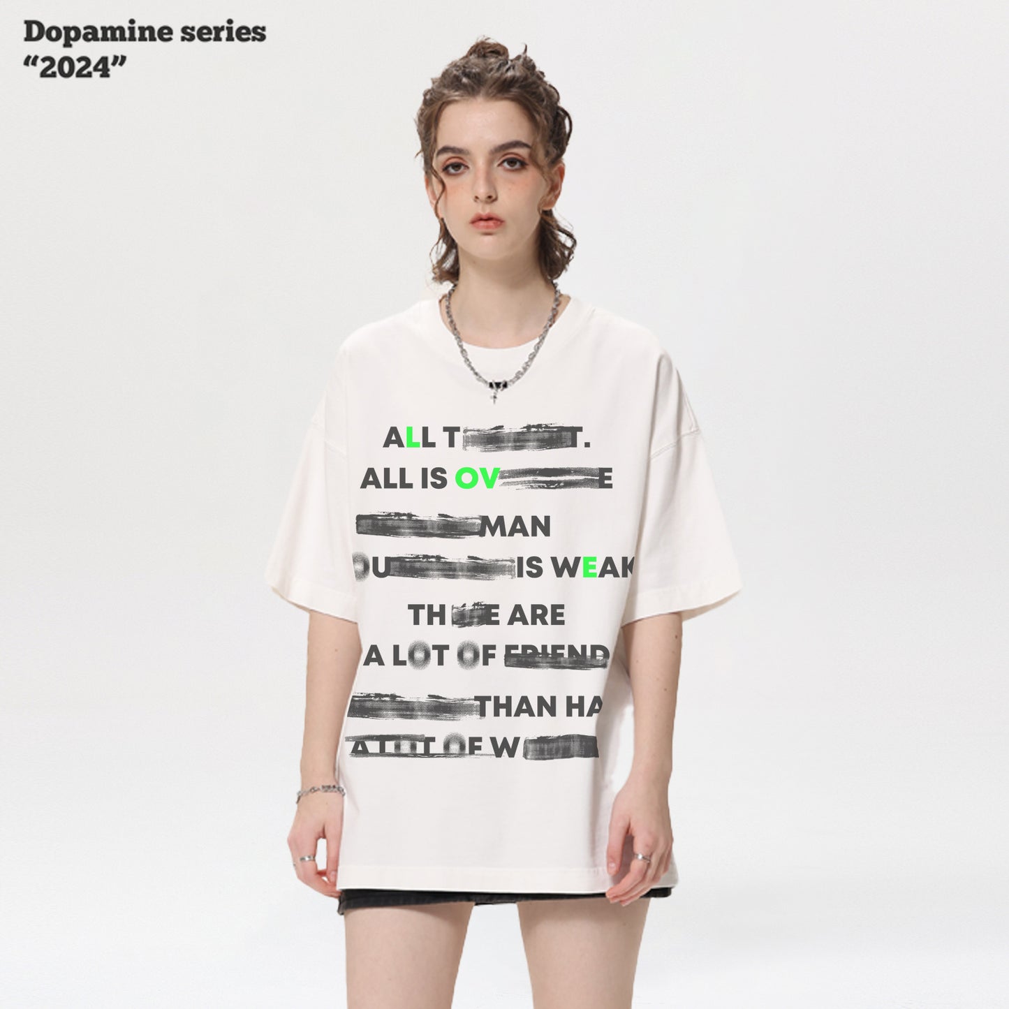 Letter Printed Short Sleeve Couple Tee