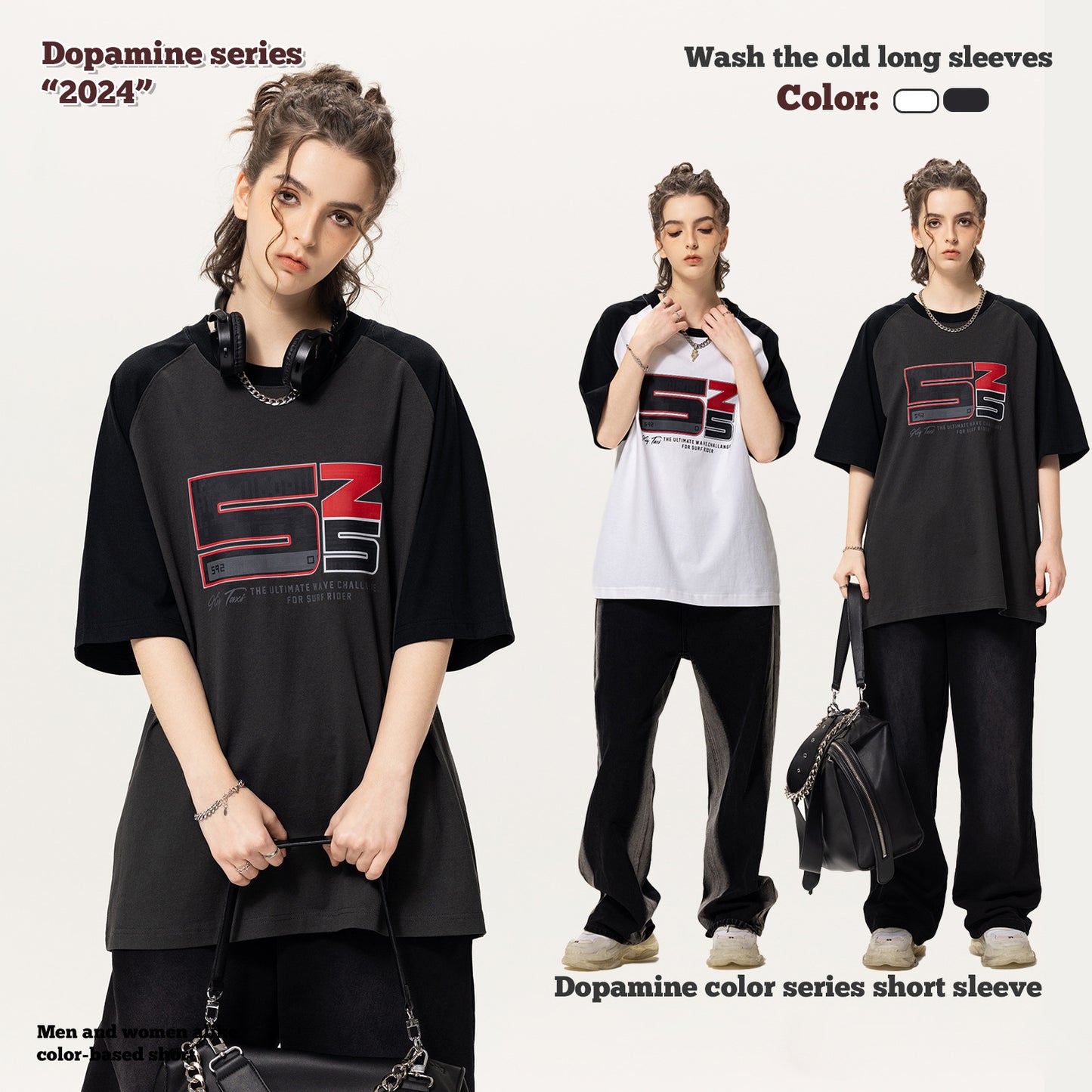 Printed Letter Raglan Short Sleeve Tee