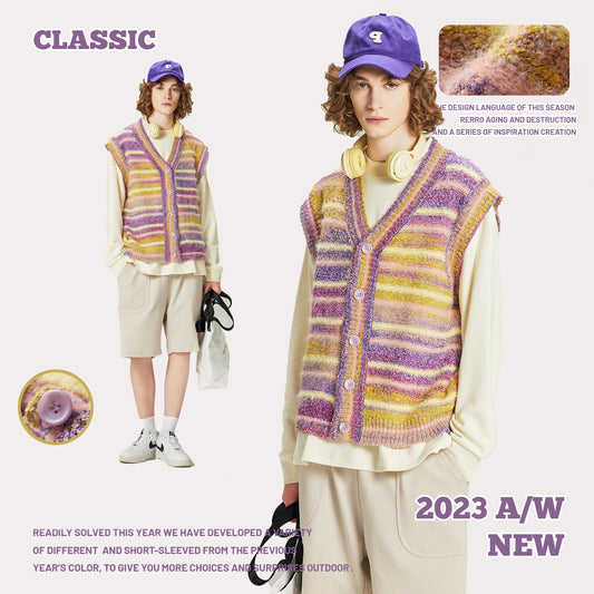 Gradient Striped Sweater Vest