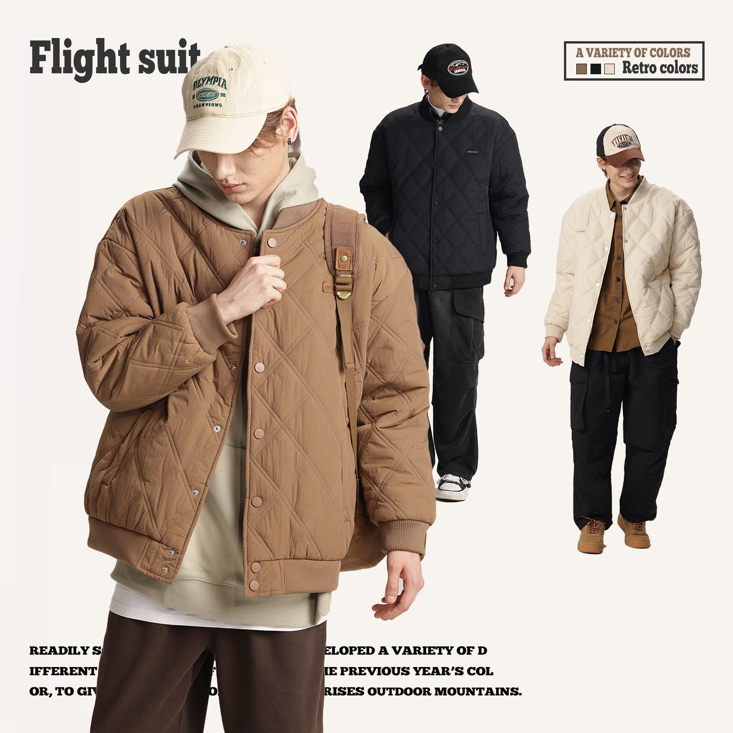 Diamond Check Baseball Jacket 
