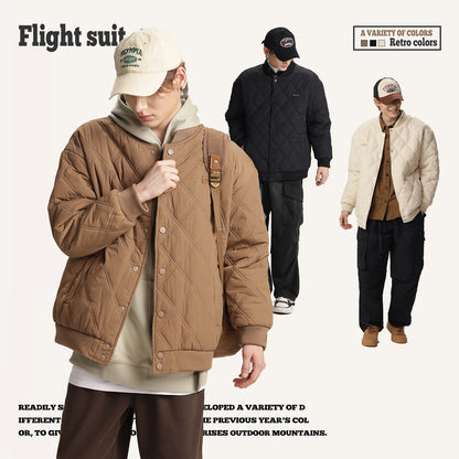 Diamond Check Baseball Jacket 