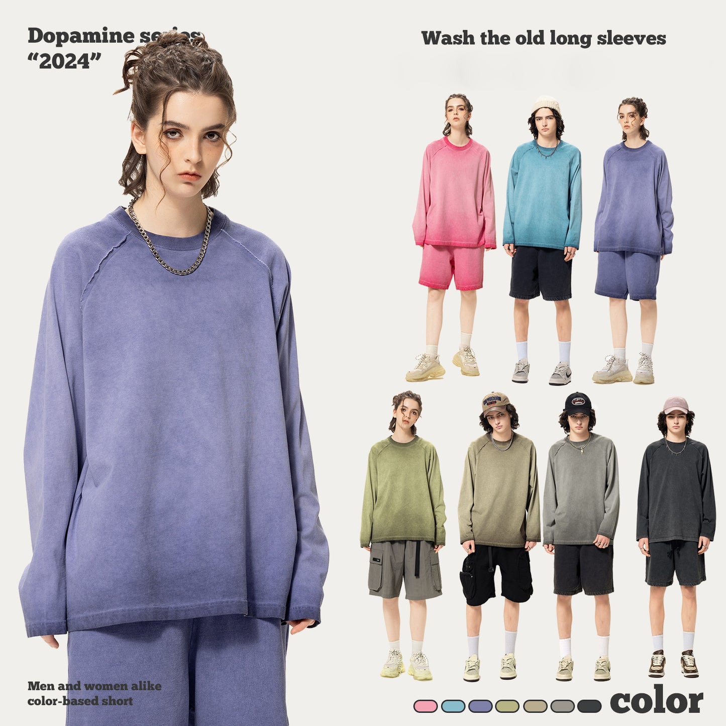 Dopamine Wash Long Sleeve Tee