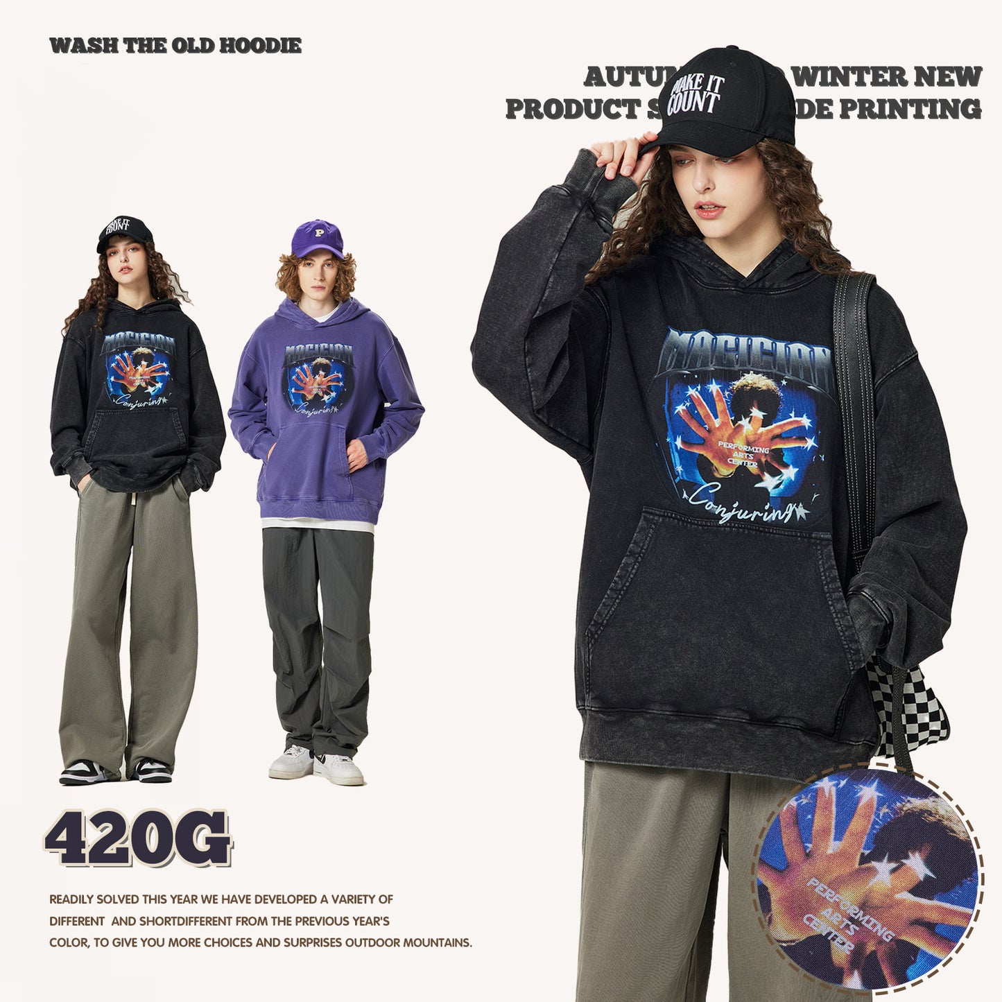 Retro Digital Print Hoodie
