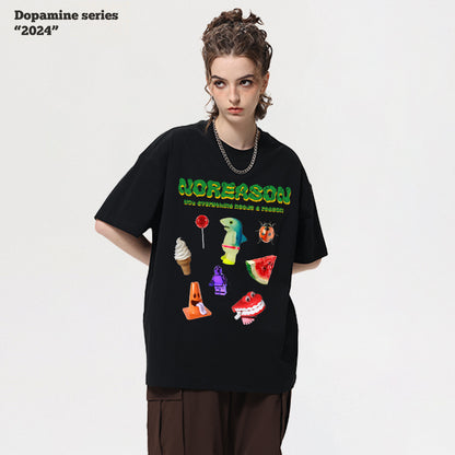 Cartoon Short Sleeve Couple Tee