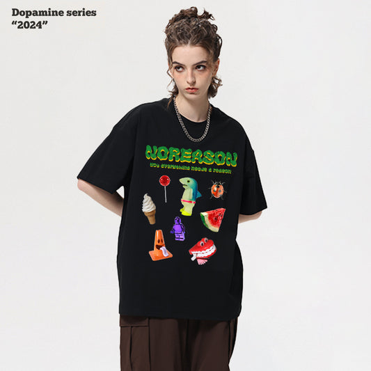 Cartoon Short Sleeve Couple Tee