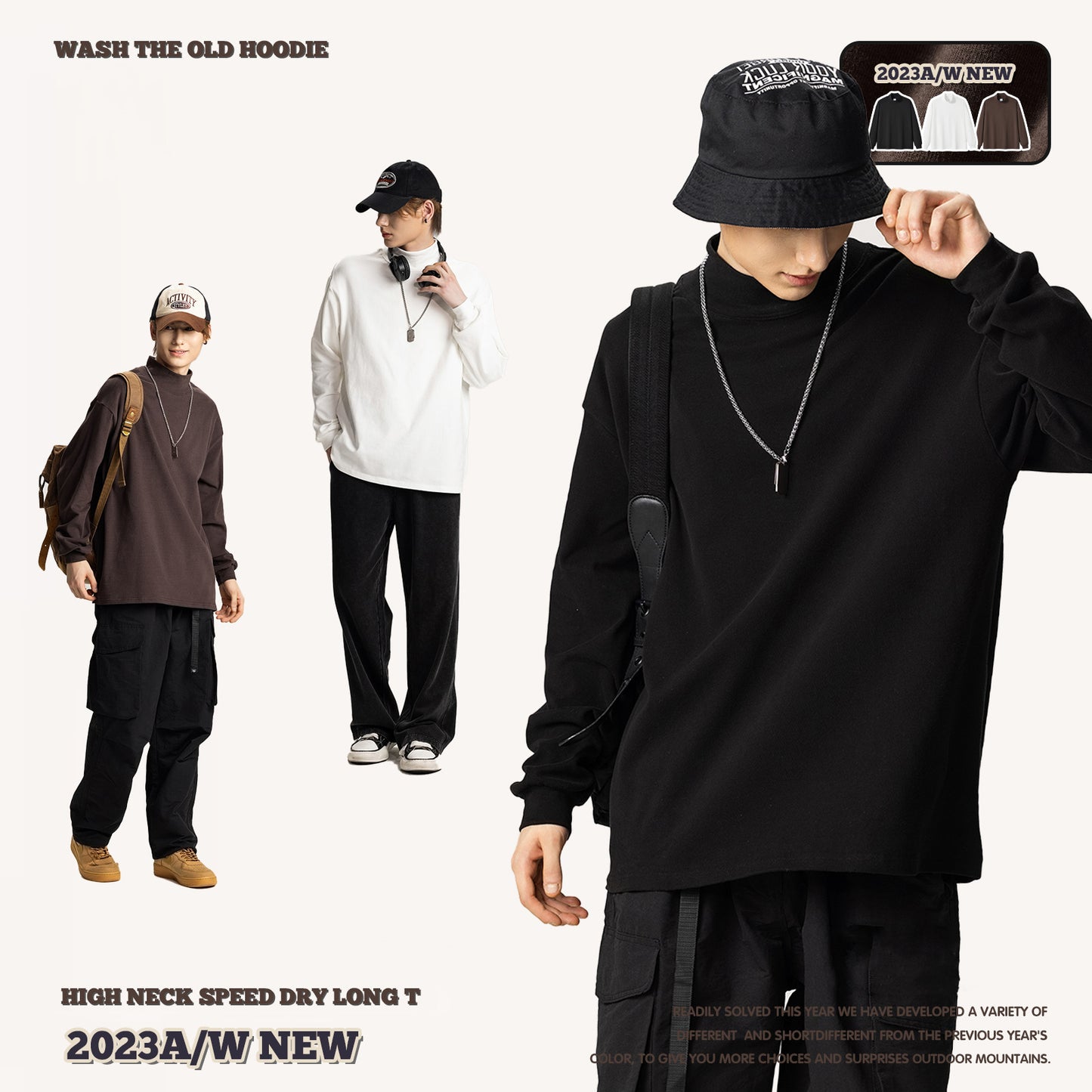 Half-high Collar Long Sleeve Undershirt