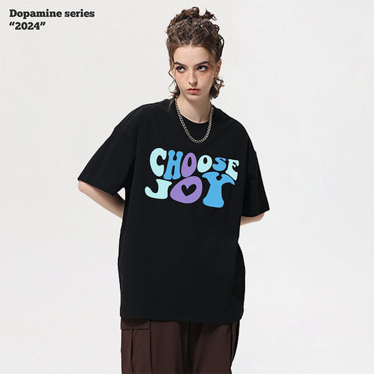 Letter Printed Short Sleeve Oversized Tee