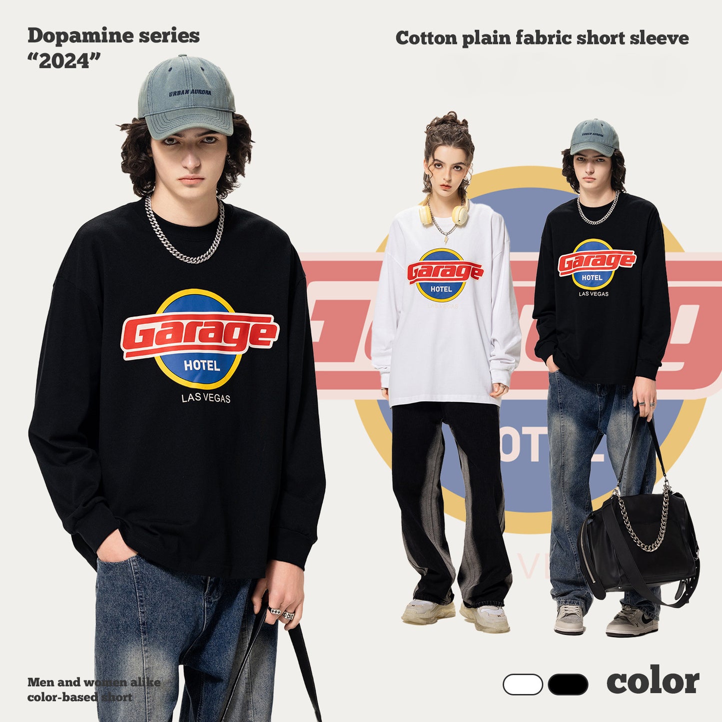 Rubber Print Double Yarn Long Sleeve Tee